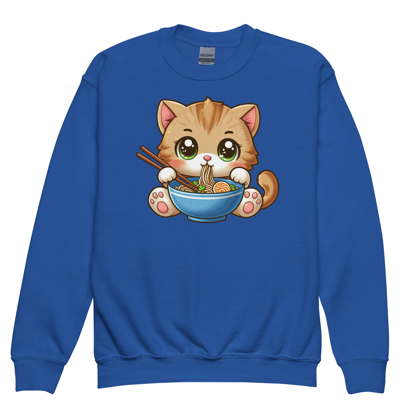 Brown Kitten - Eating Ramen - Youth Sweatshirt