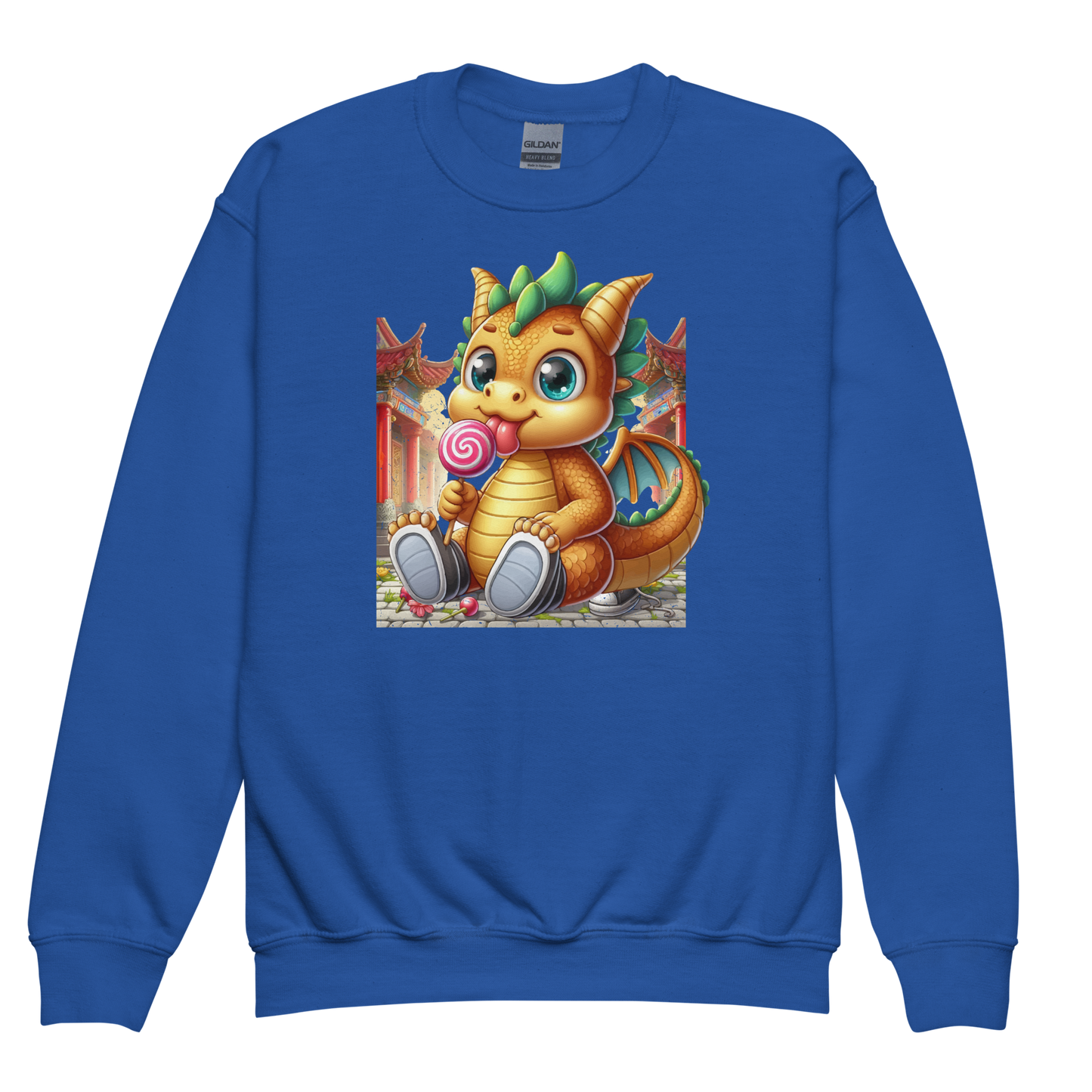 Dragon in Town with Lolipop - Youth Sweatshirt