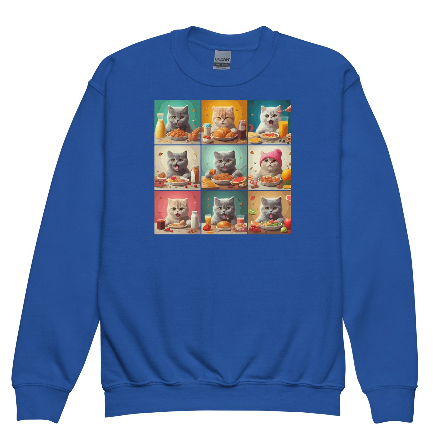 Kittens Eating Collage - Youth Sweatshirt