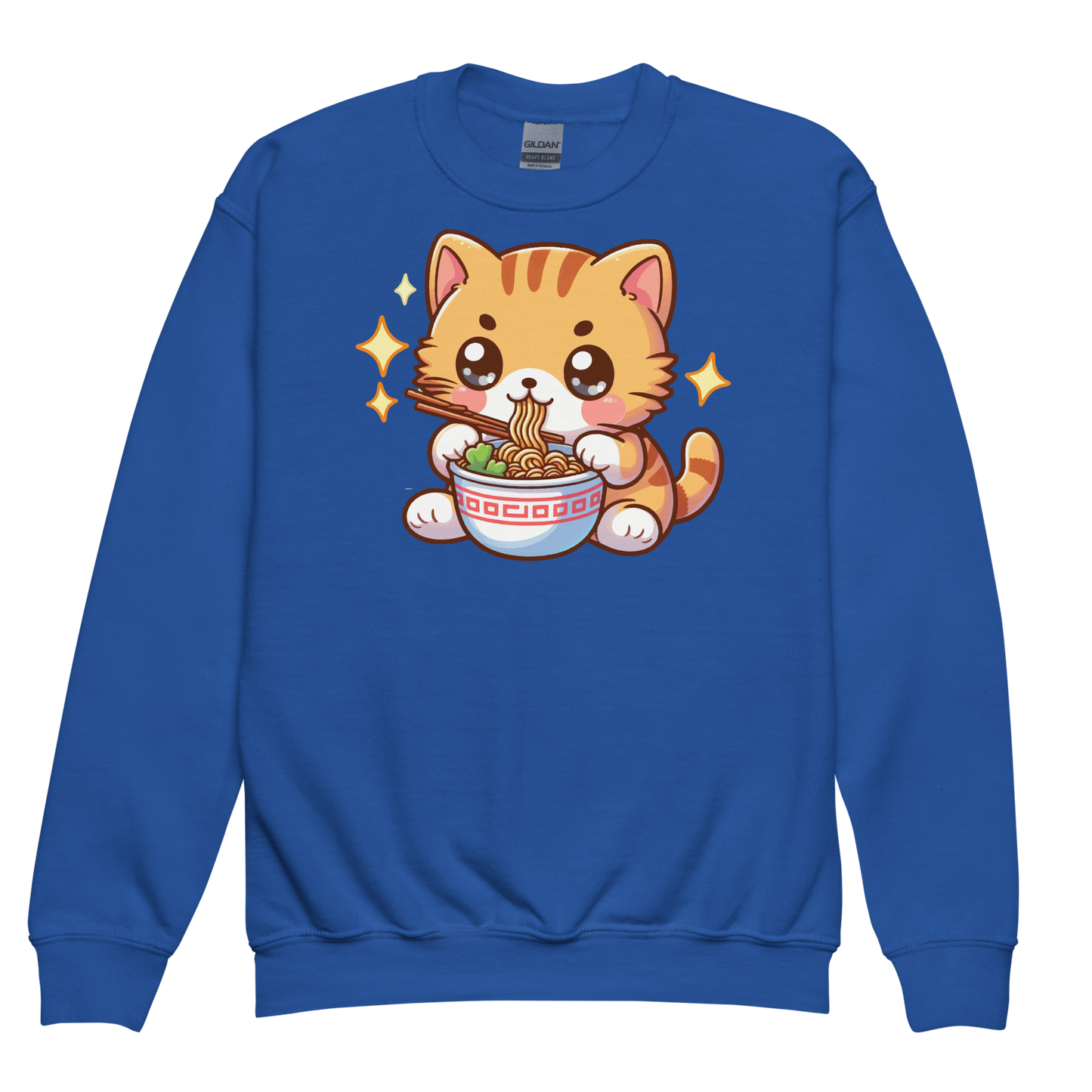 Orange Kitten - Eating Ramen - Youth Sweatshirt