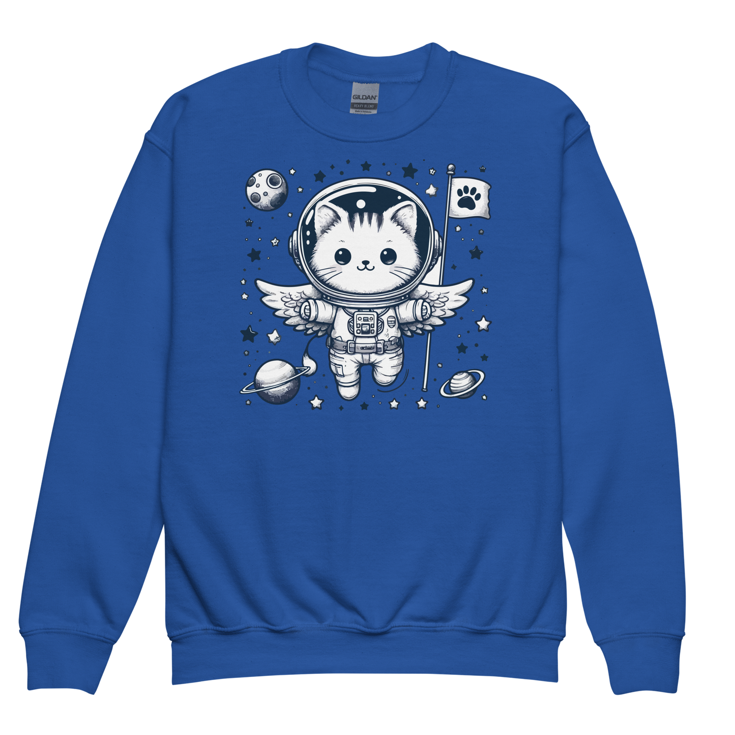 Space Kitten with Stars - Youth Sweatshirt