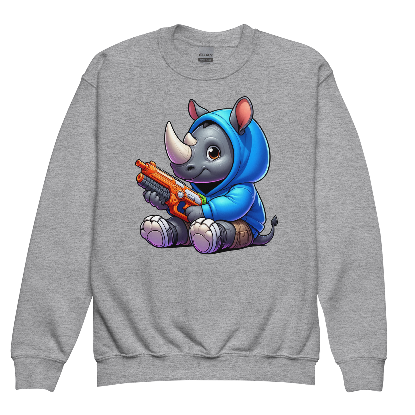 Baby Rhino with Foam Dart Blaster - Youth Sweatshirt