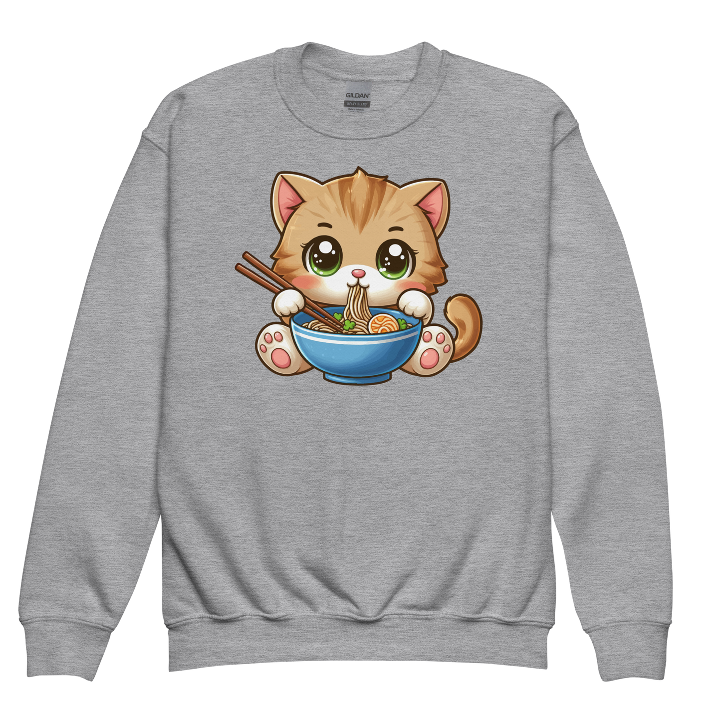 Brown Kitten - Eating Ramen - Youth Sweatshirt