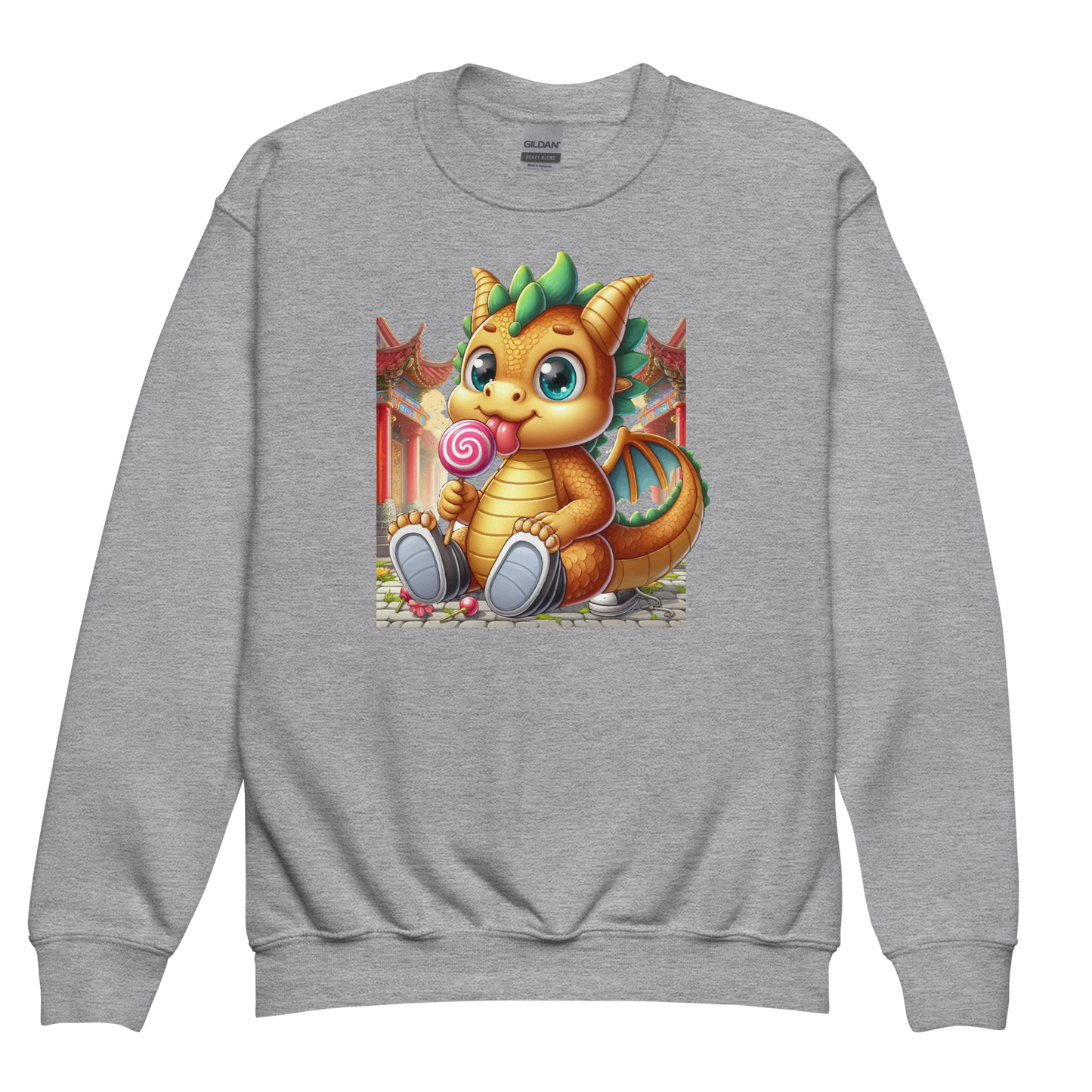 Dragon in Town with Lolipop - Youth Sweatshirt