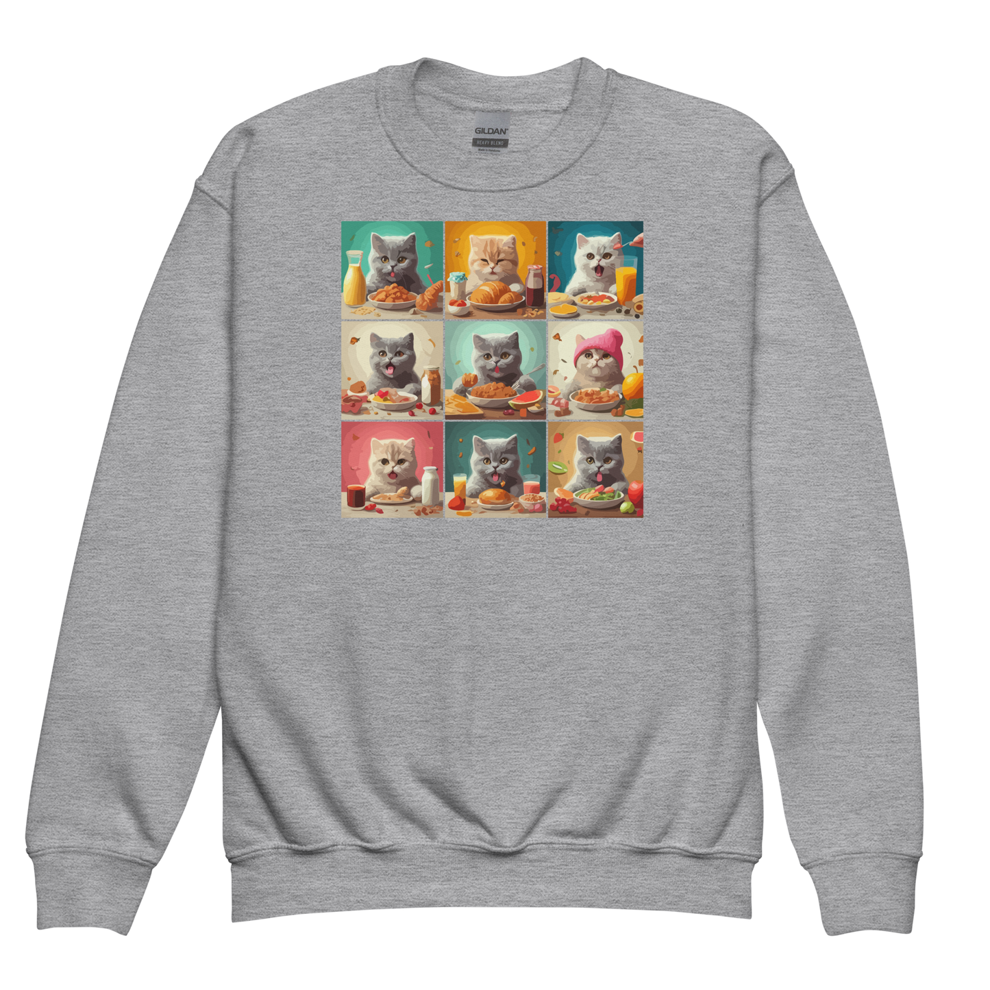 Kittens Eating Collage - Youth Sweatshirt