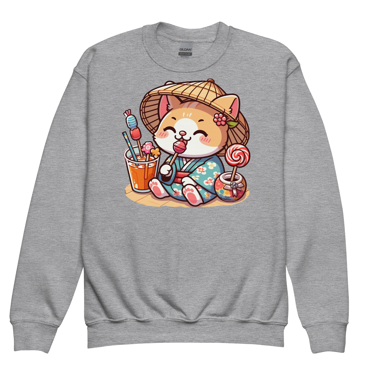 Orange Kitten in a Kimono - Youth Sweatshirt