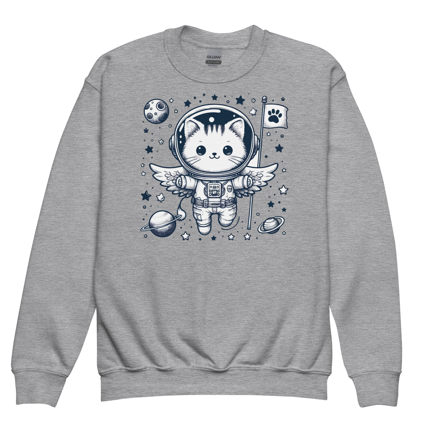 Space Kitten with Stars - Youth Sweatshirt