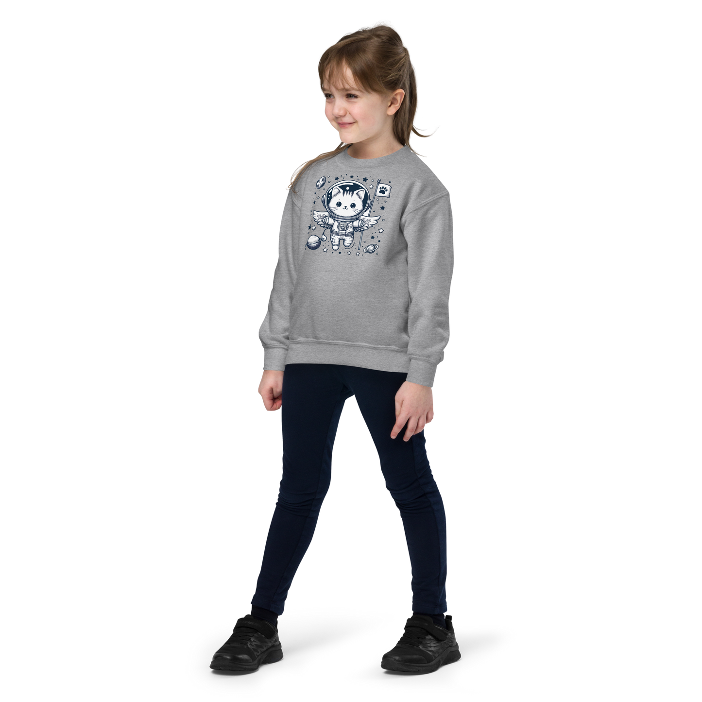 Space Kitten with Stars - Youth Sweatshirt