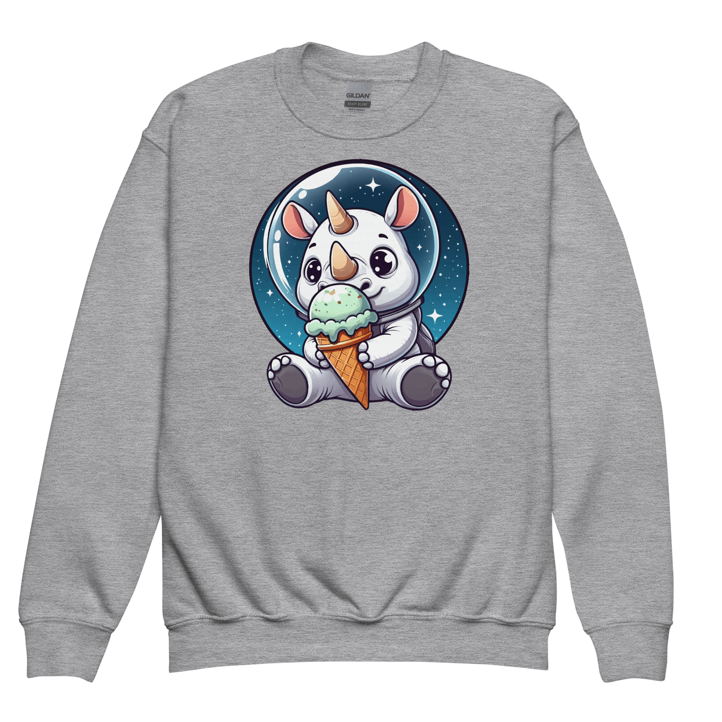 Space Rhino - Eating Ice Cream - Youth Sweatshirt