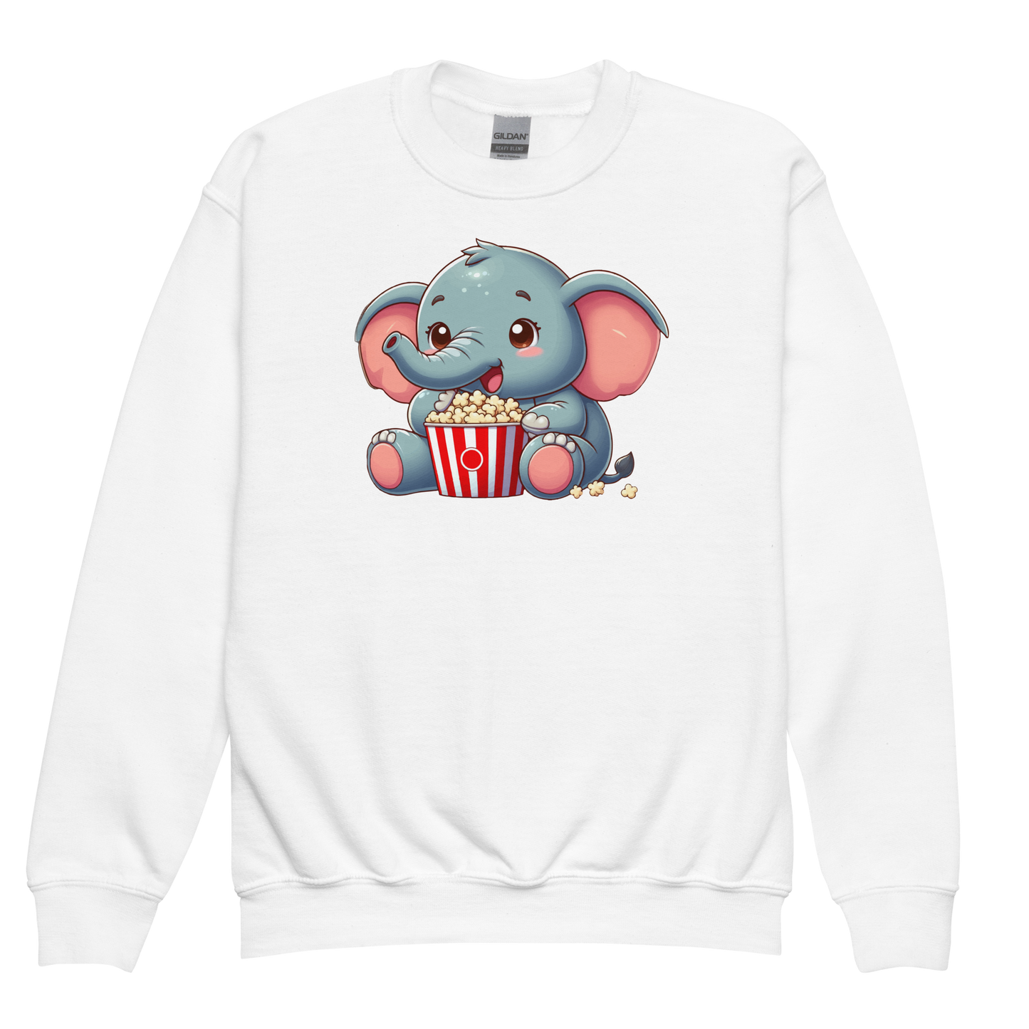 Baby Elephant - Eating Popcorn - Youth Sweatshirt