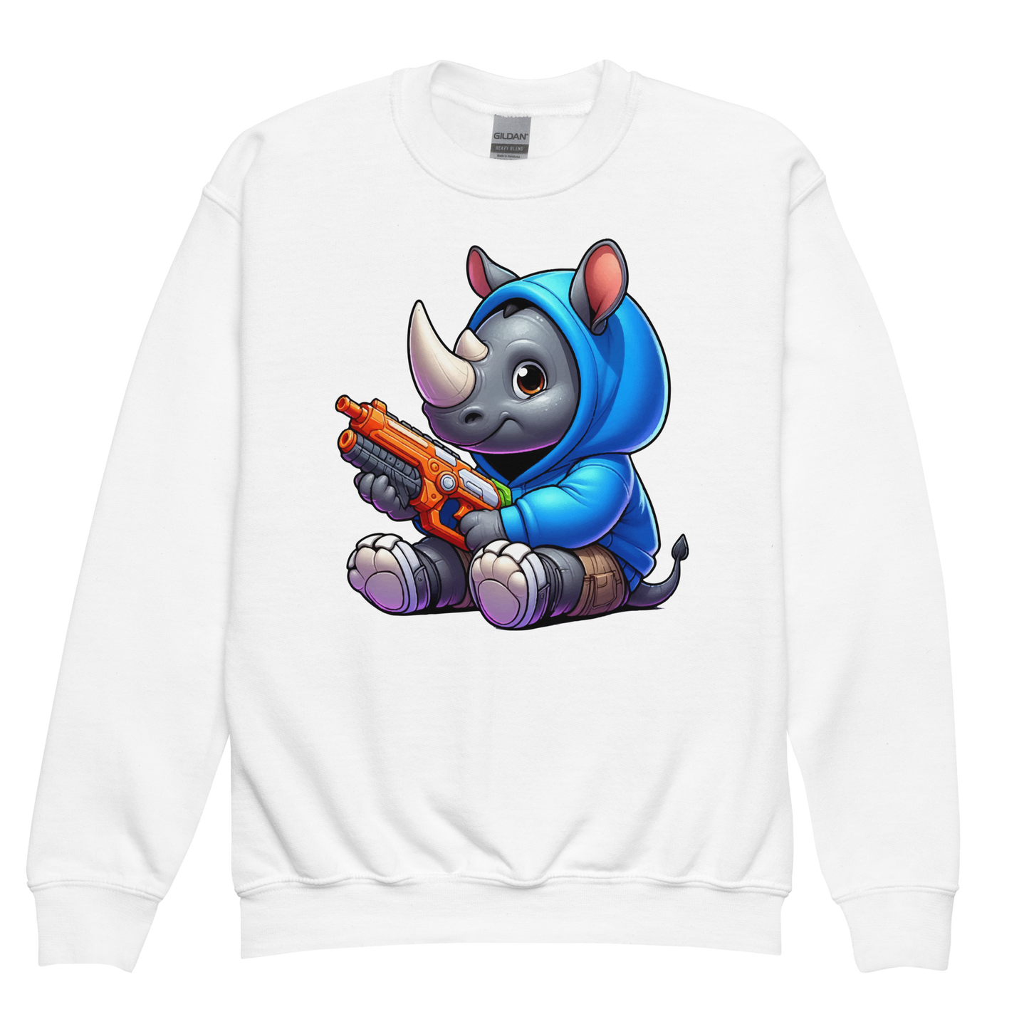 Baby Rhino with Foam Dart Blaster - Youth Sweatshirt