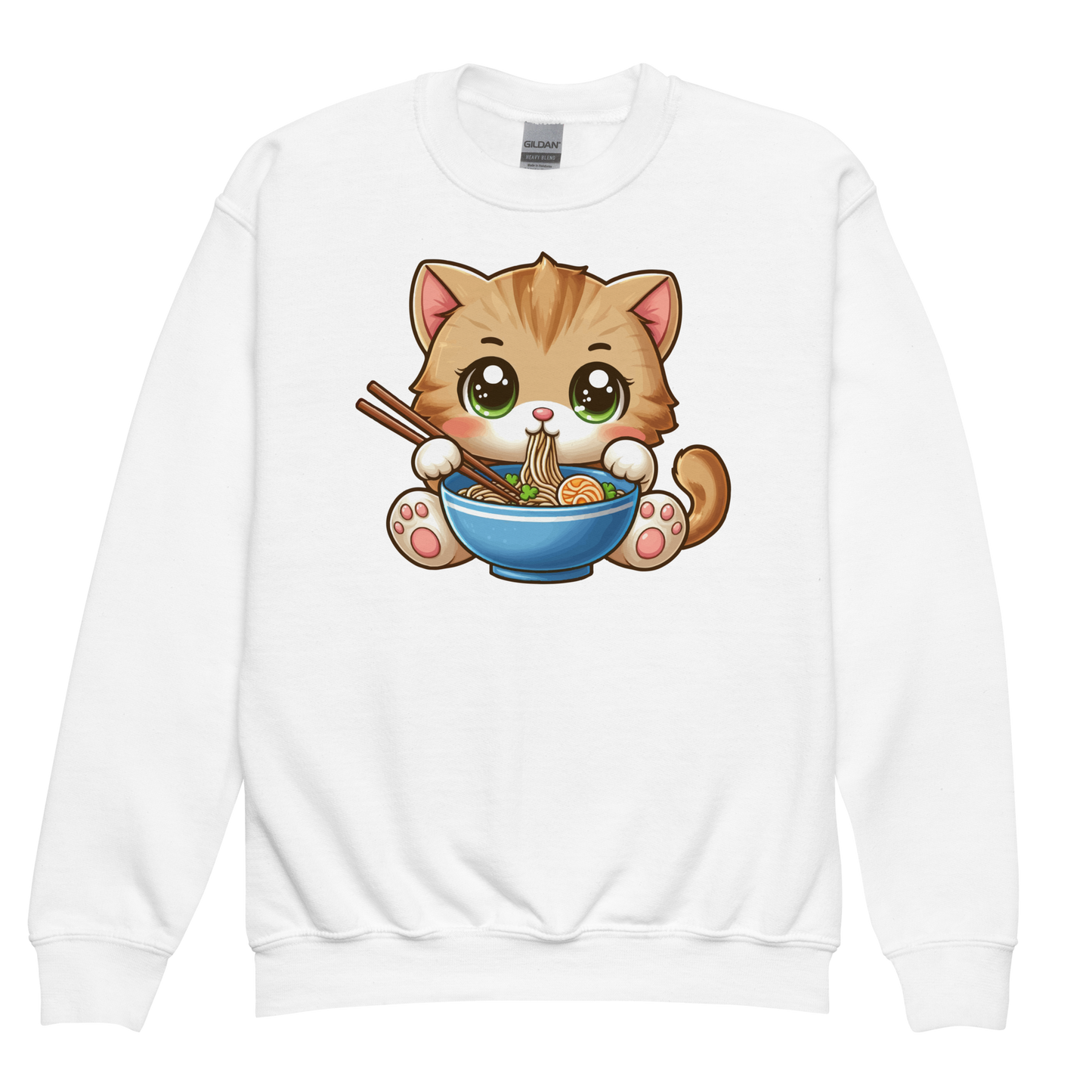 Brown Kitten - Eating Ramen - Youth Sweatshirt