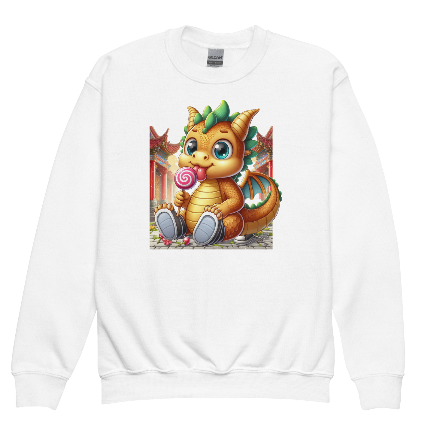 Dragon in Town with Lolipop - Youth Sweatshirt