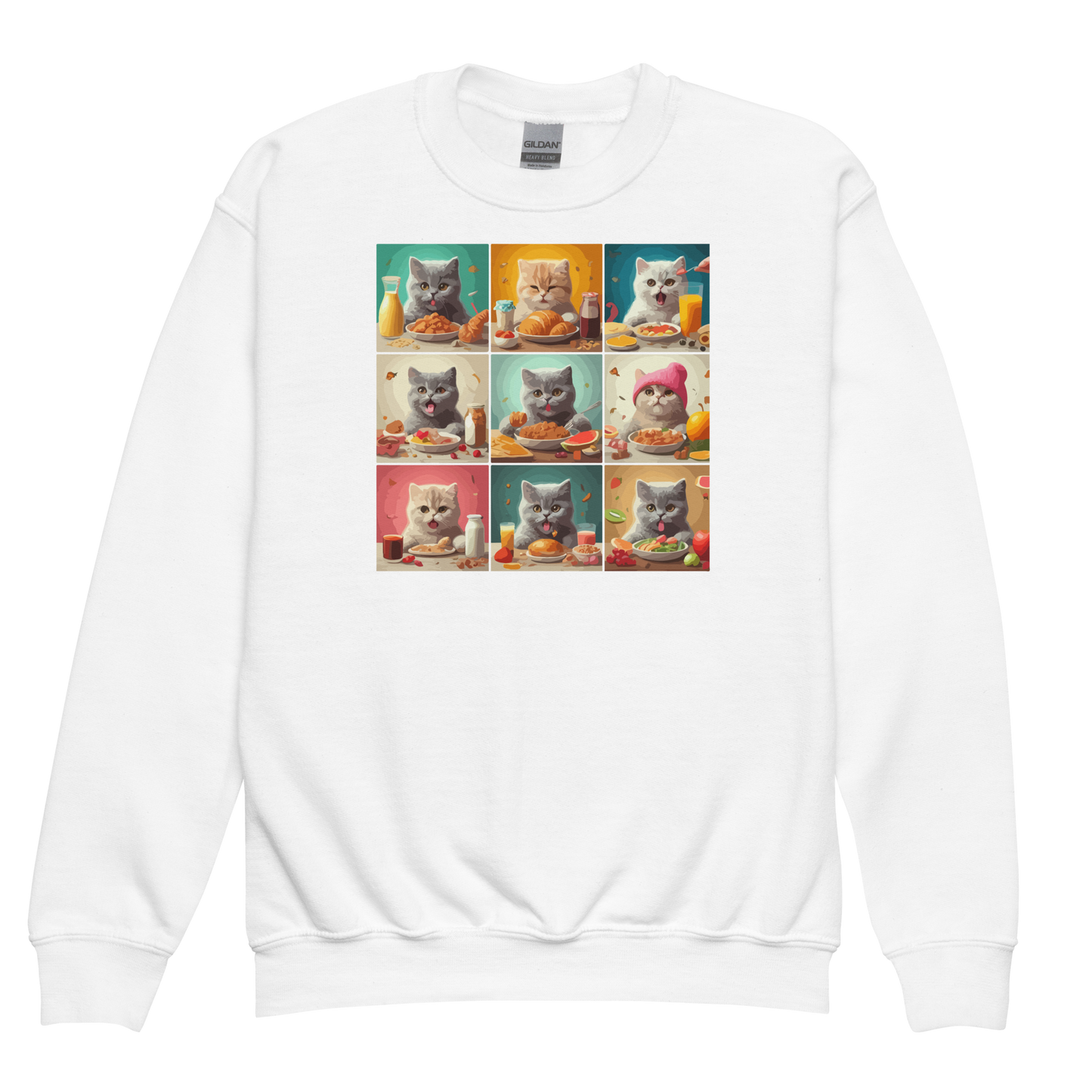 Kittens Eating Collage - Youth Sweatshirt