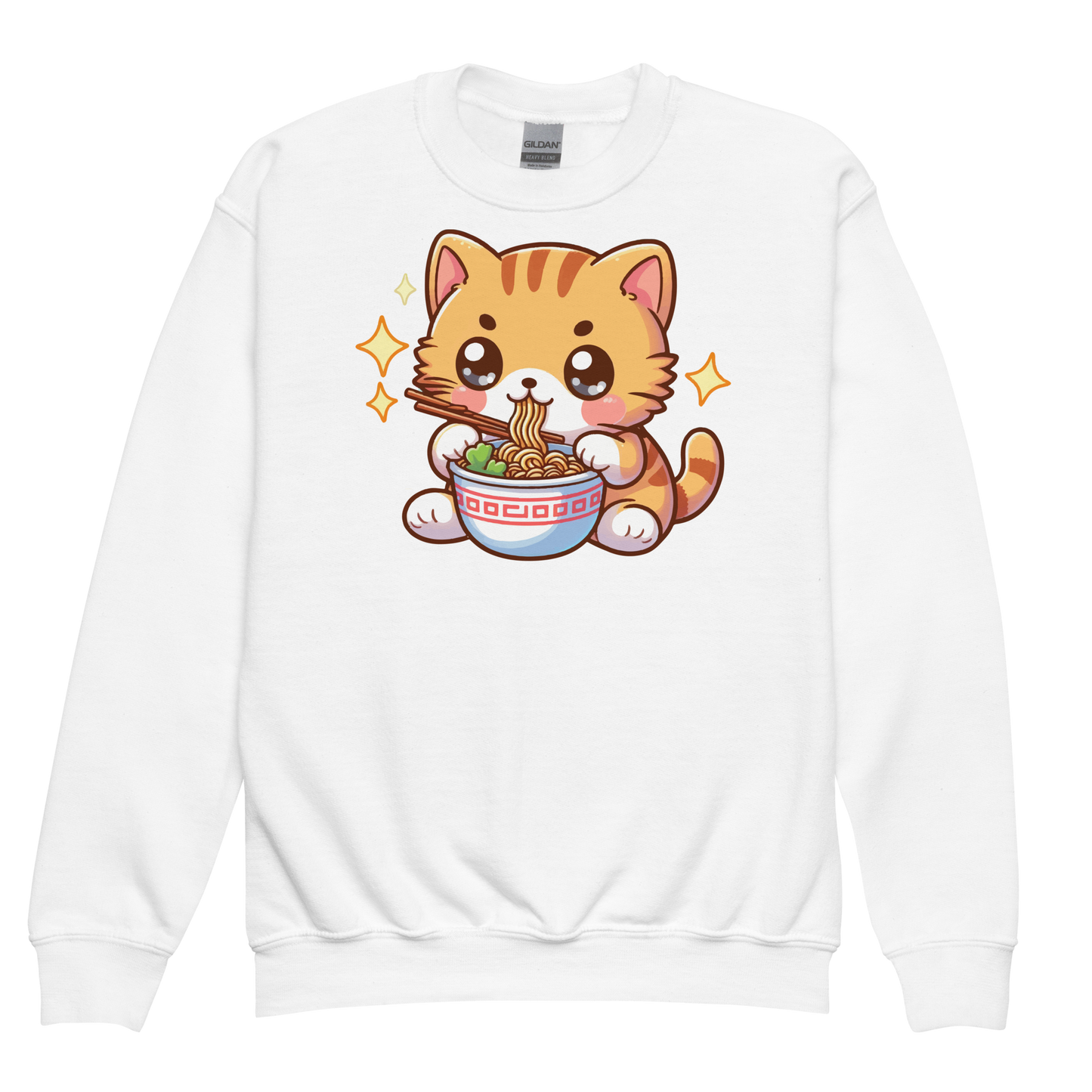 Orange Kitten - Eating Ramen - Youth Sweatshirt