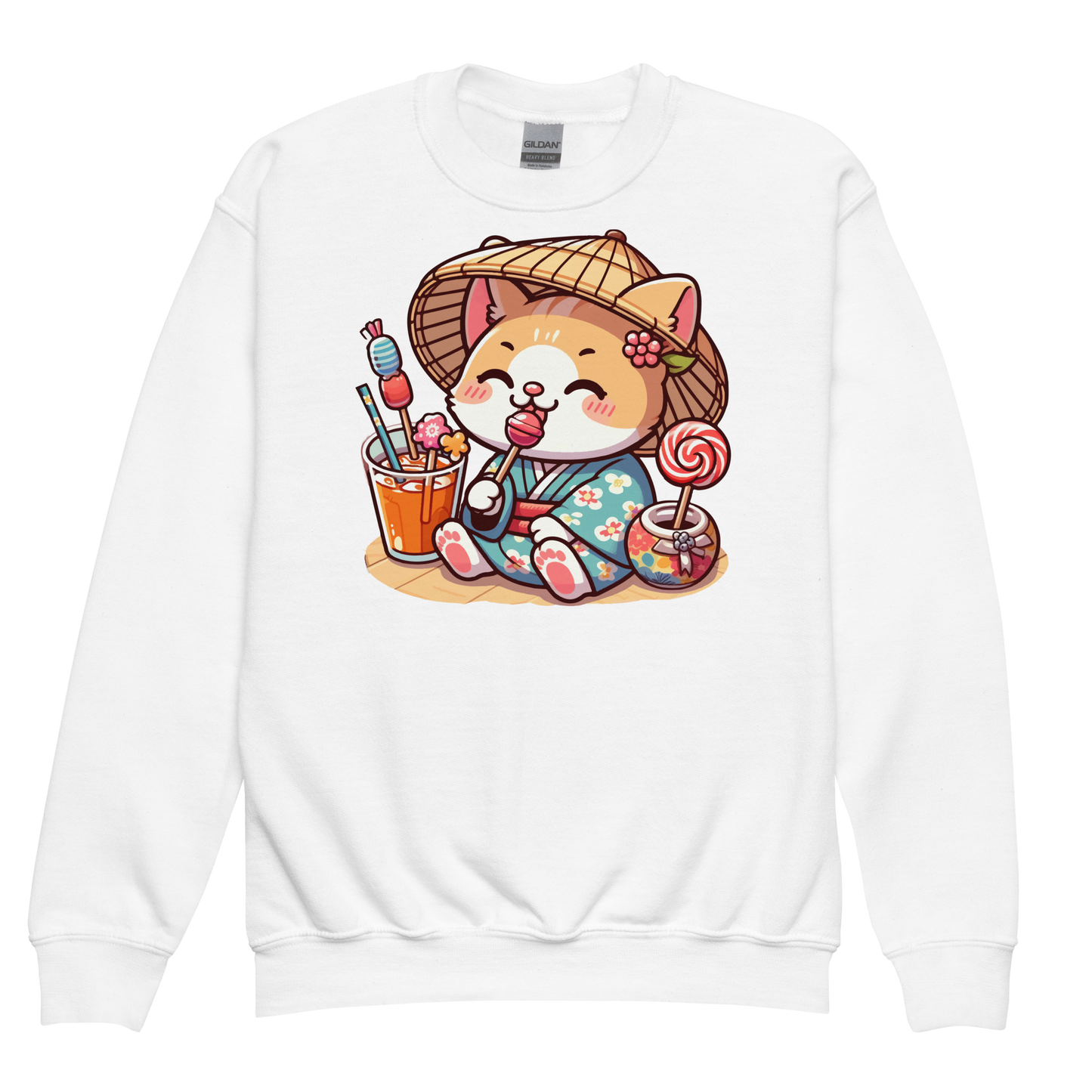 Orange Kitten in a Kimono - Youth Sweatshirt