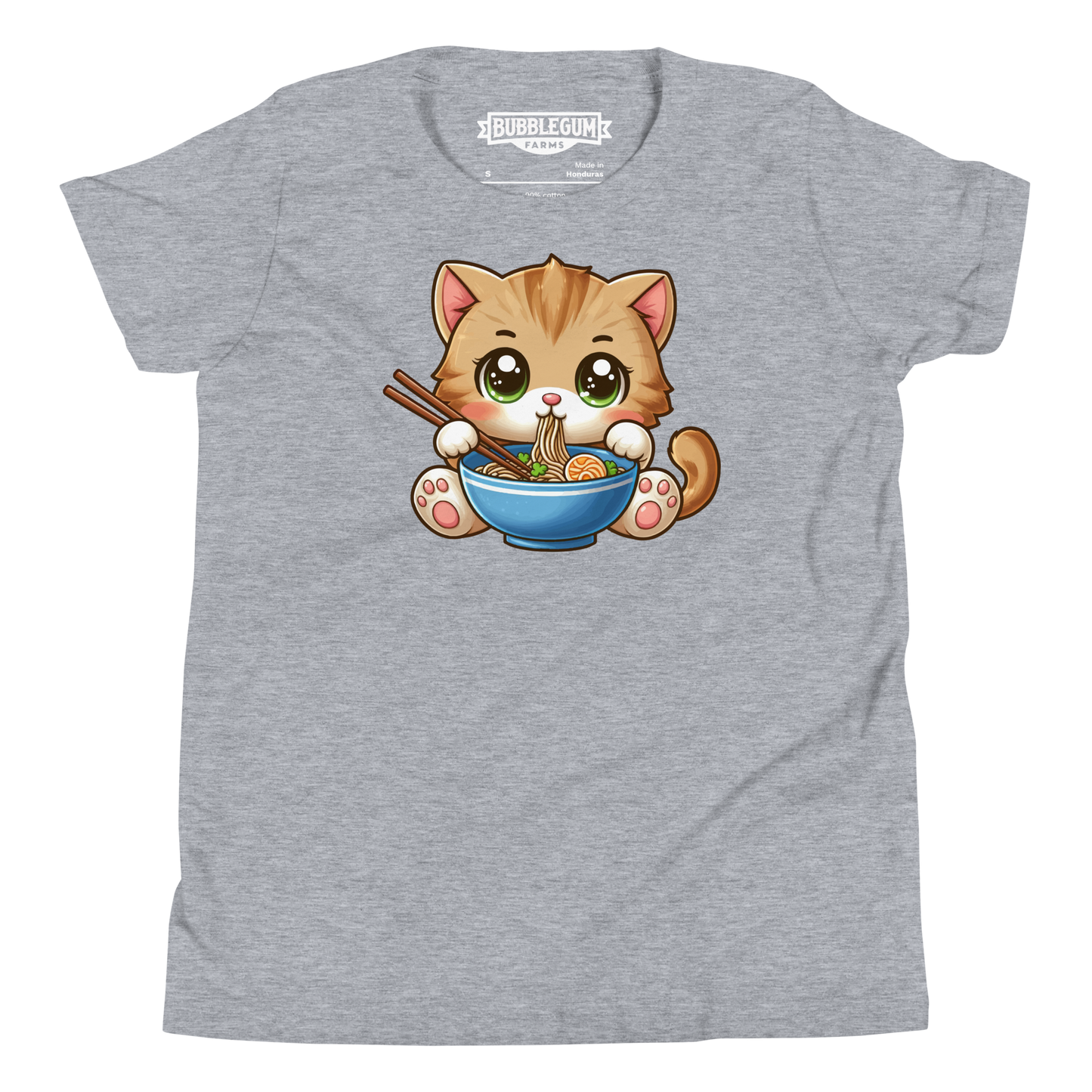 Brown Kitten - Eating Ramen - Youth Staple Tee