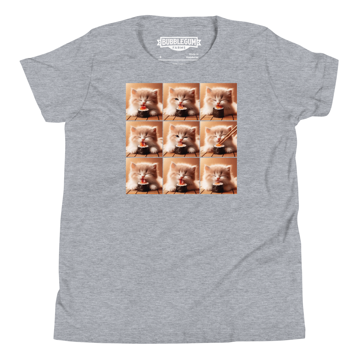 Kittens Eating Sushi Collage - Youth Staple Tee