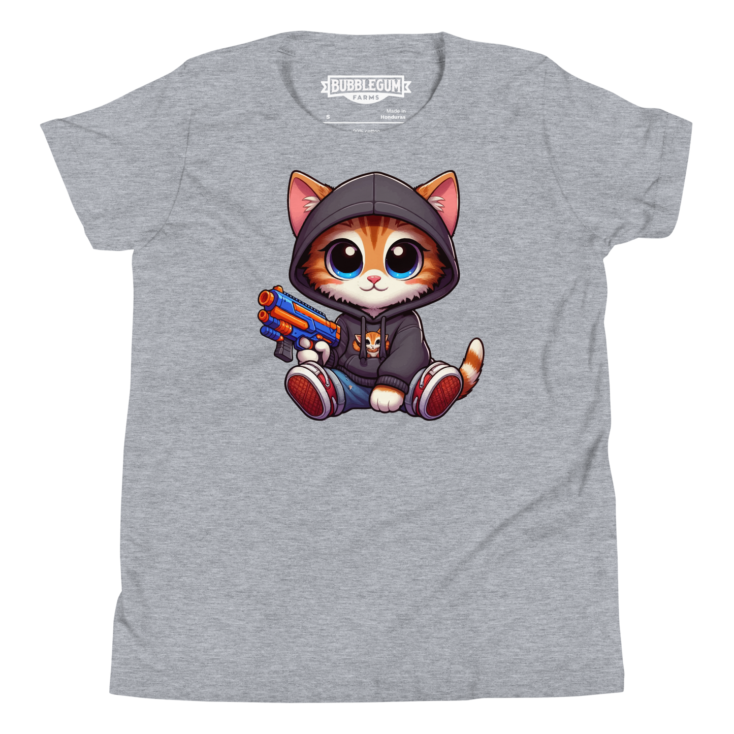 Orange Kitten with Foam Dart Blaster - Youth Staple Tee