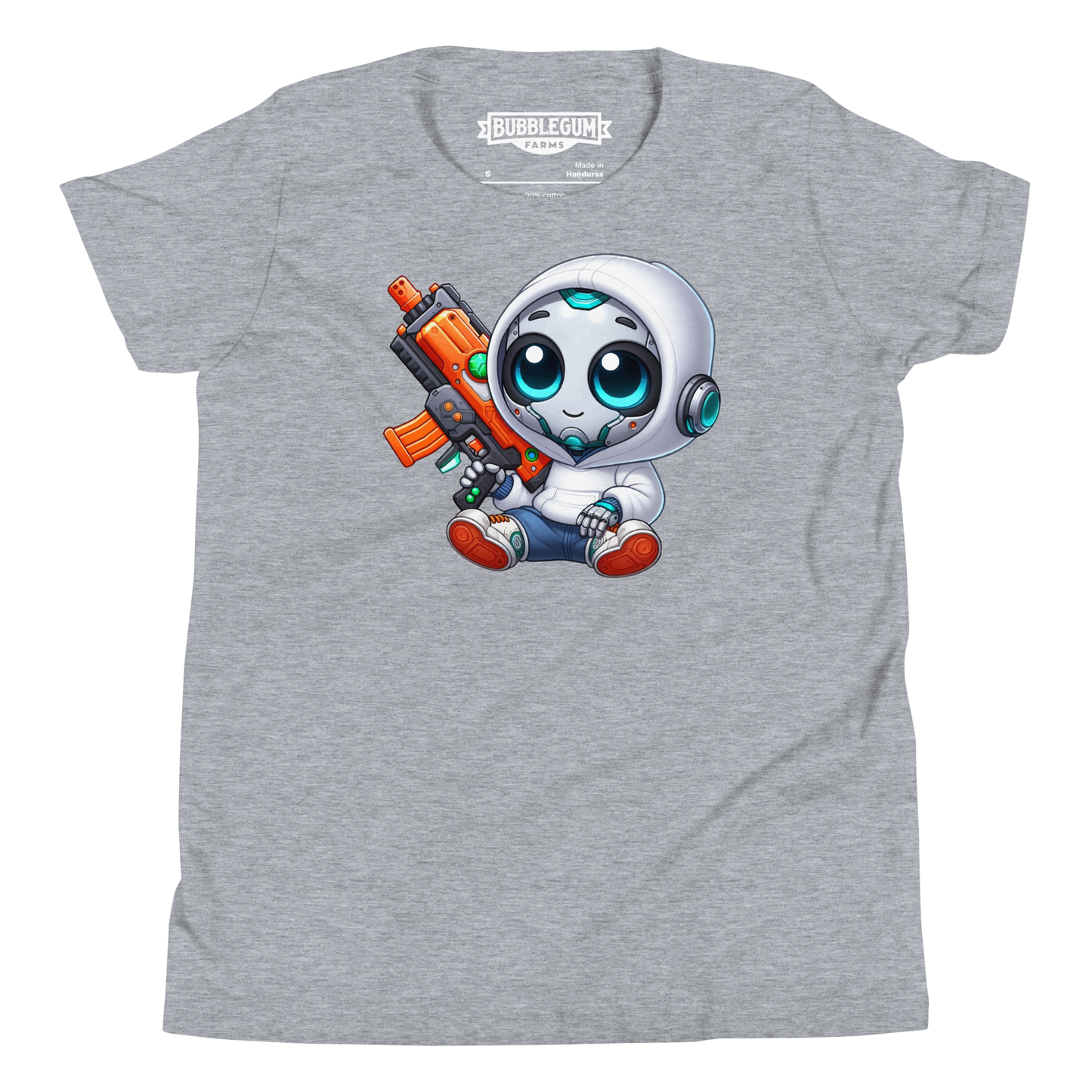 White Robot with Foam Dart Blaster - Youth Staple Tee
