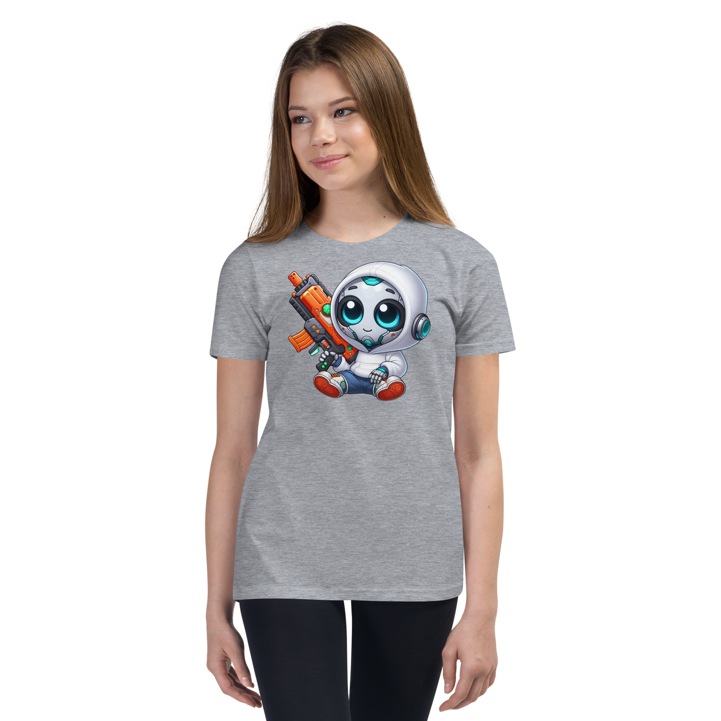 White Robot with Foam Dart Blaster - Youth Staple Tee
