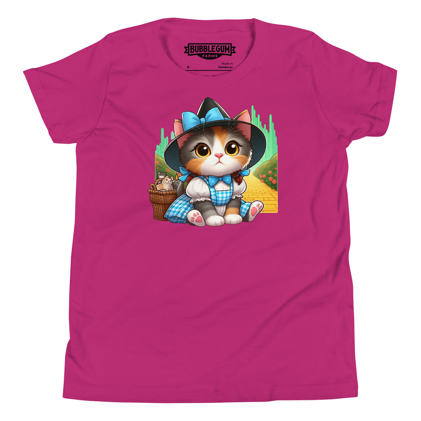 Kitten on a Yellow Brick Road - Youth Staple Tee