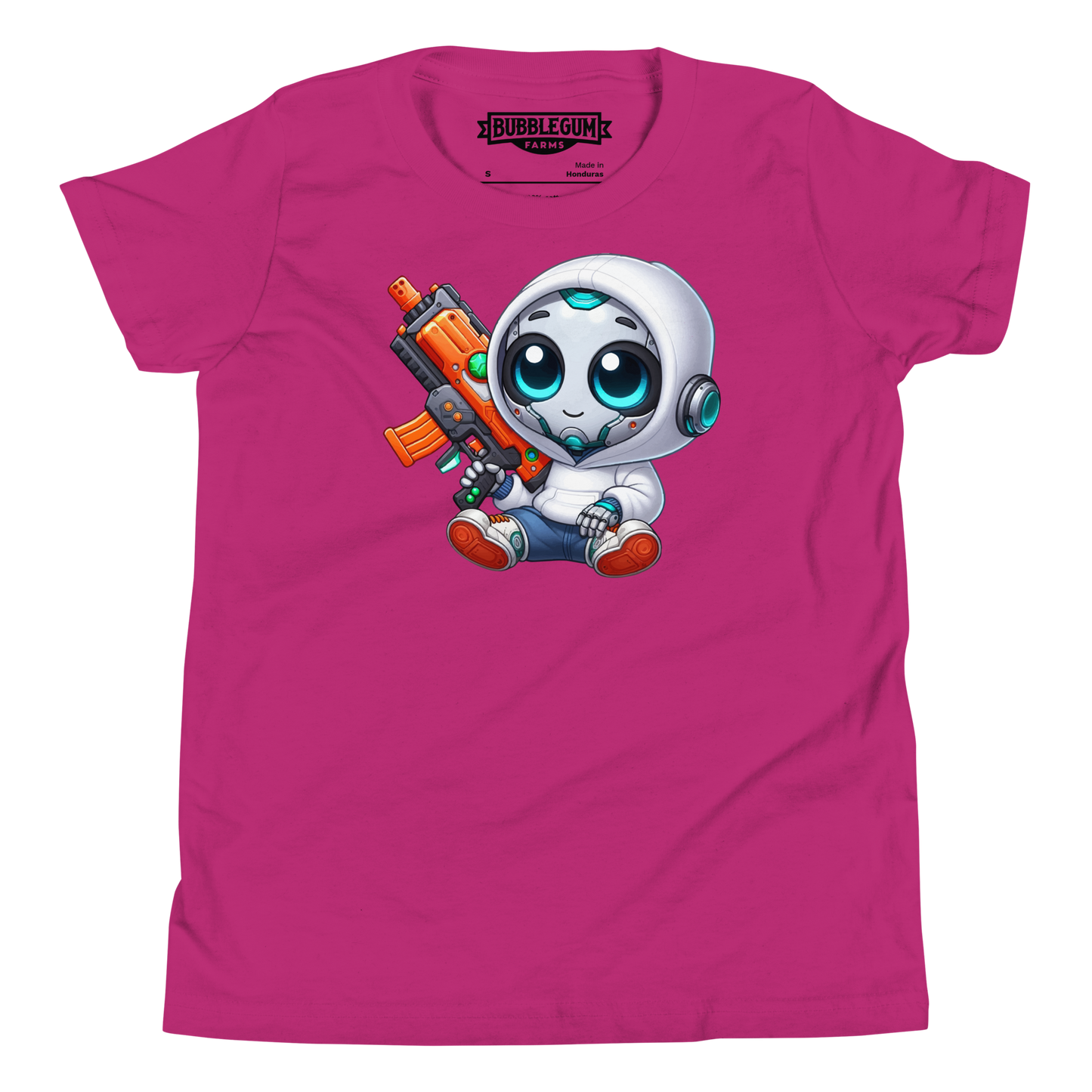White Robot with Foam Dart Blaster - Youth Staple Tee