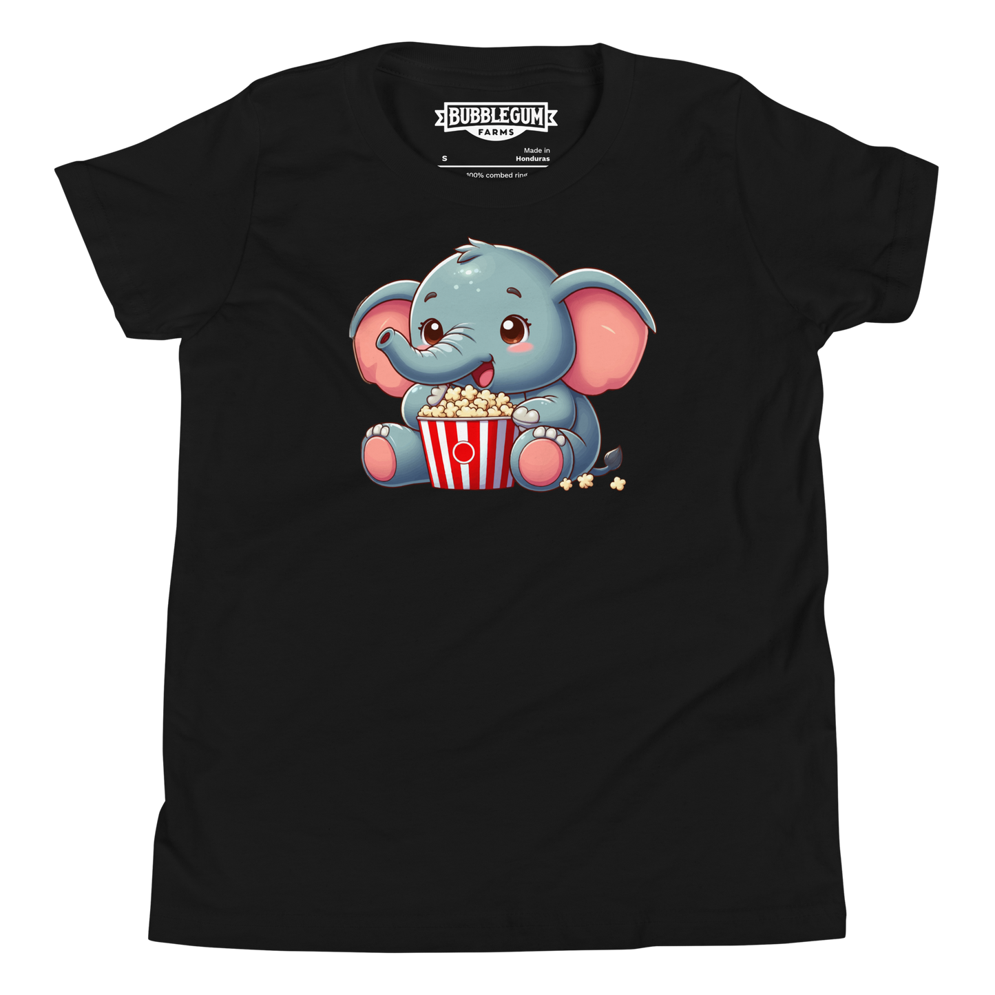 Baby Elephant - Eating Popcorn - Youth Staple Tee