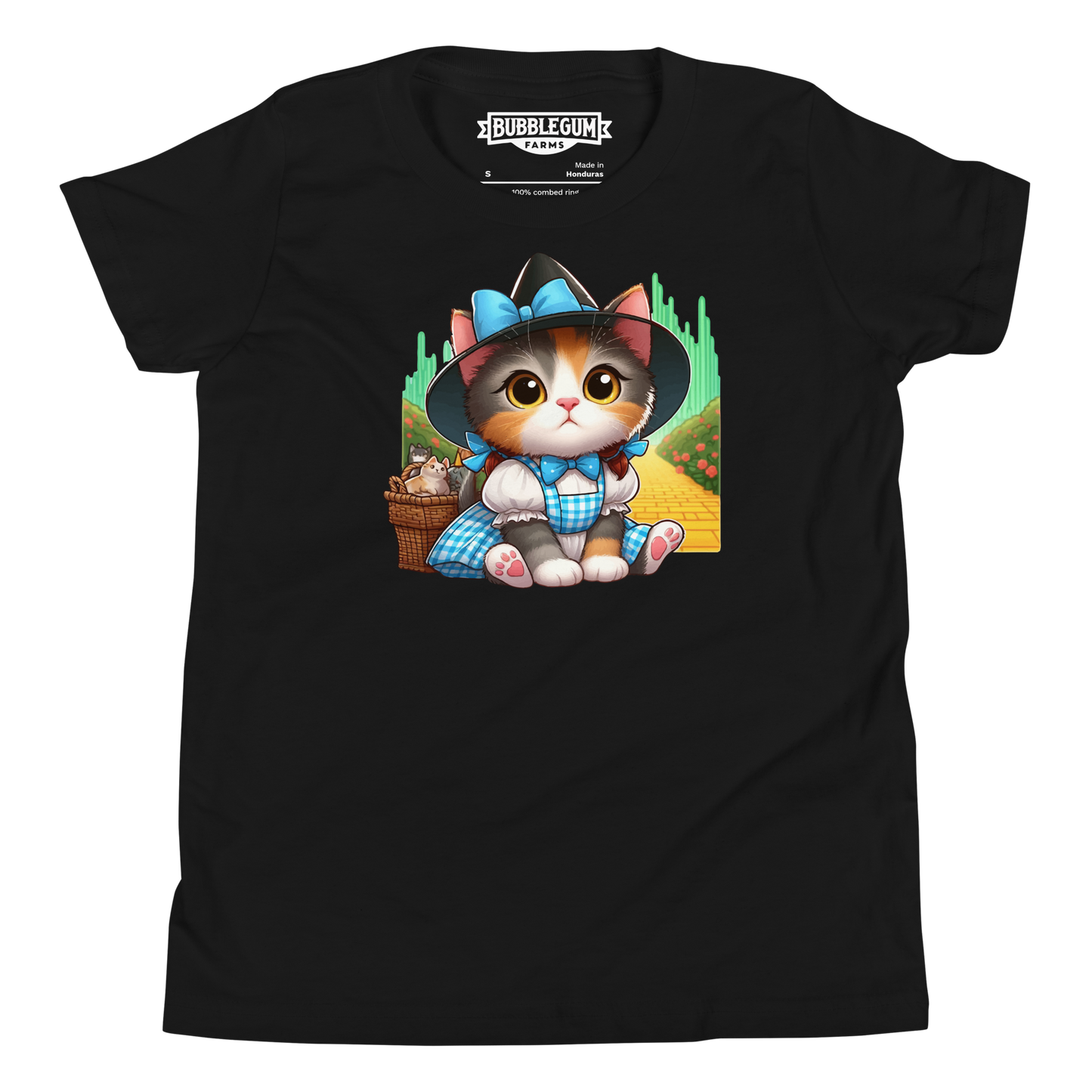Kitten on a Yellow Brick Road - Youth Staple Tee