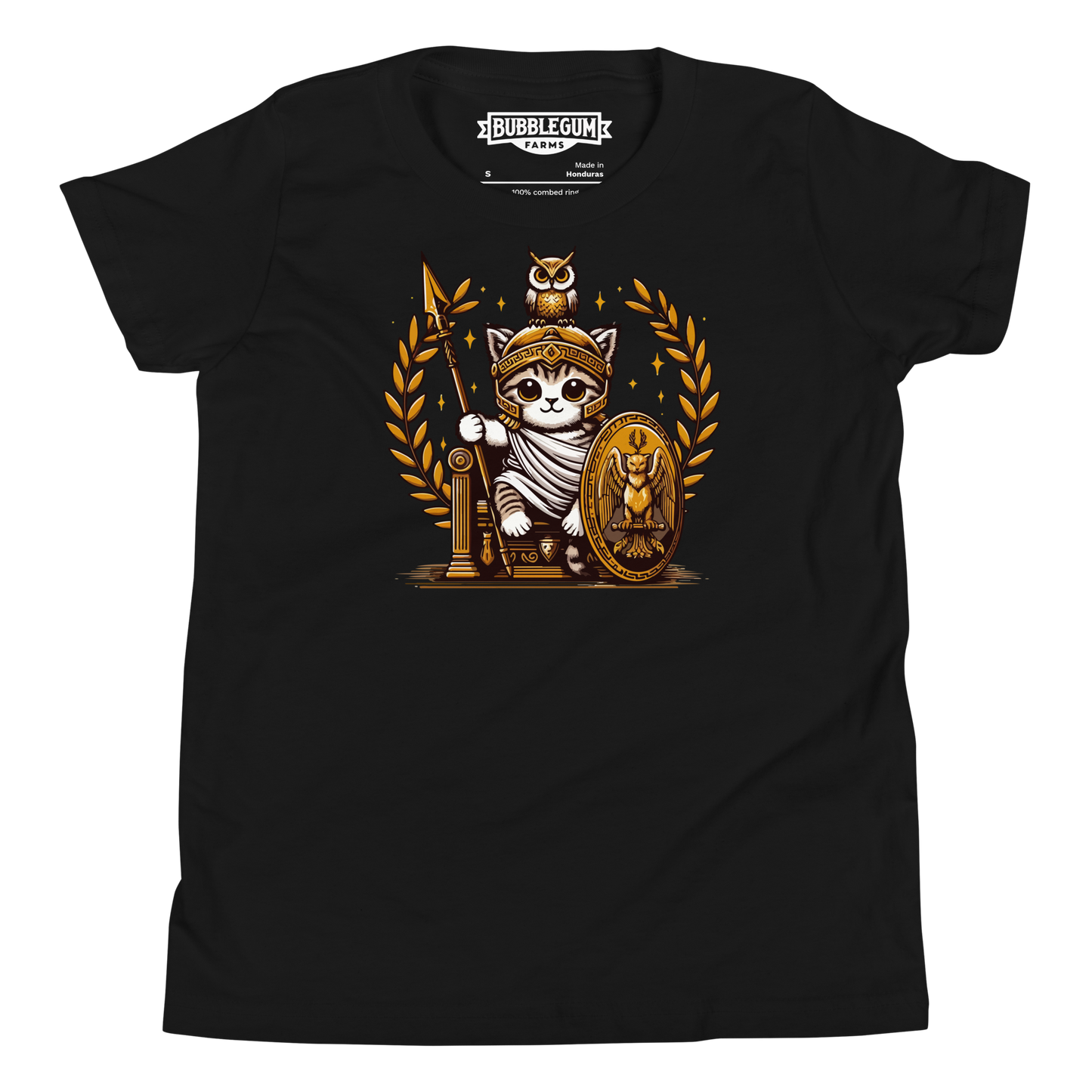 Roman Kitten with Owl - Youth Staple Tee