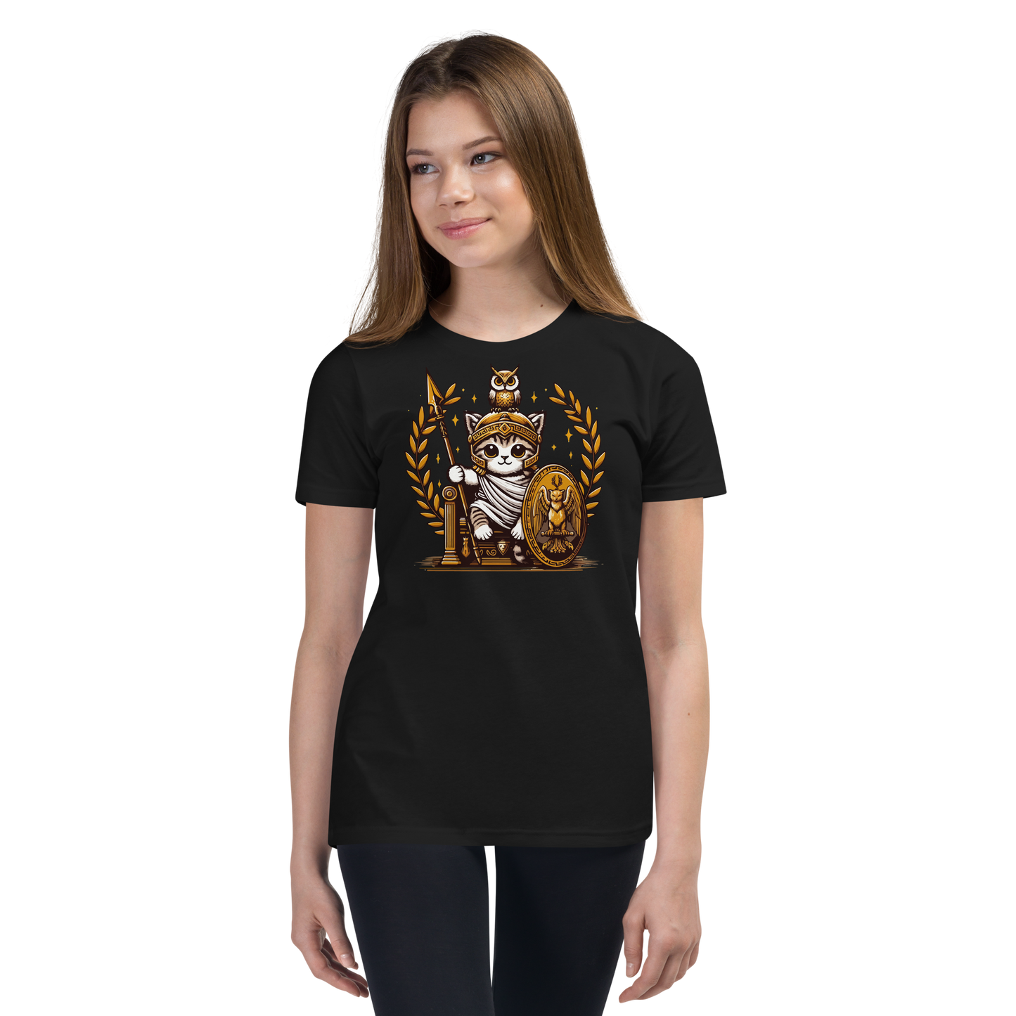 Roman Kitten with Owl - Youth Staple Tee