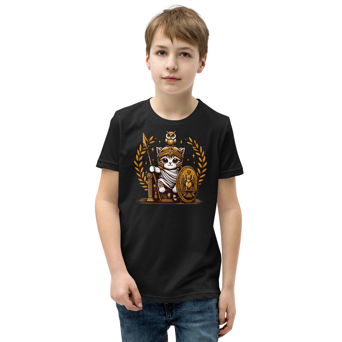 Roman Kitten with Owl - Youth Staple Tee
