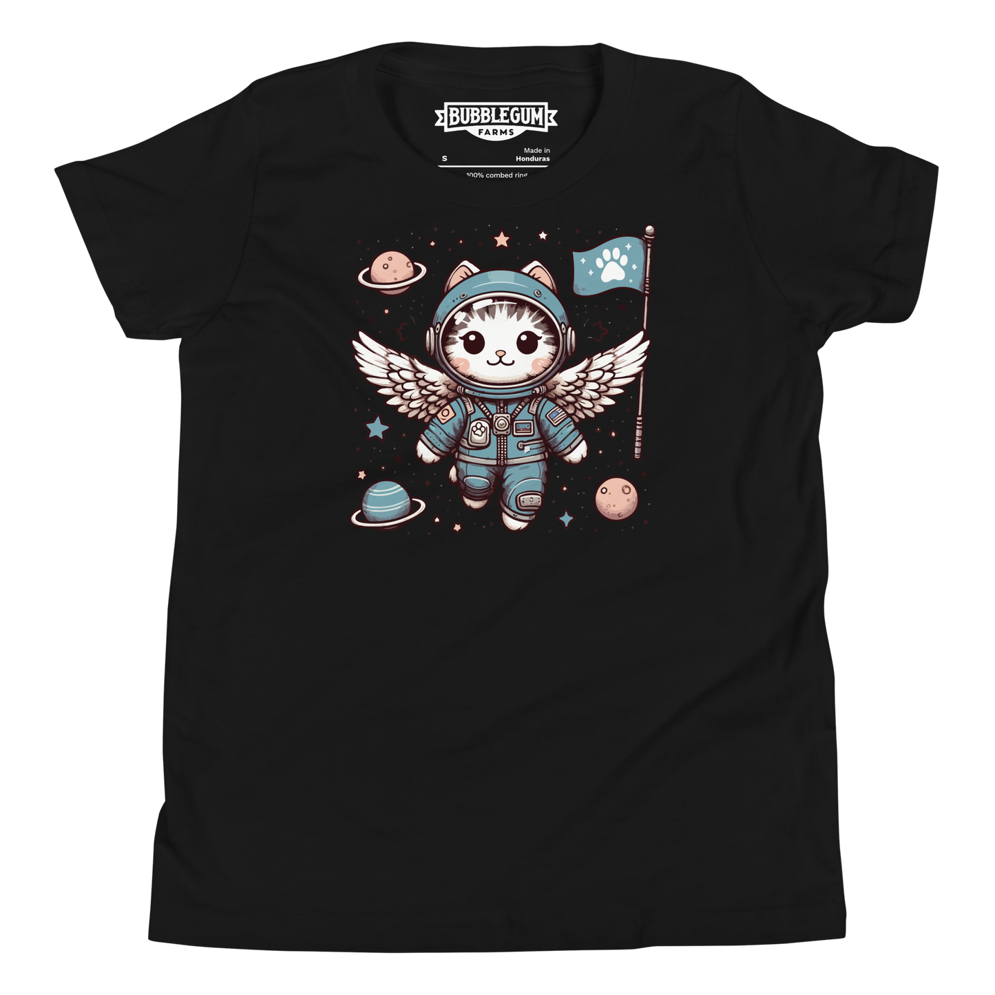 Space Kitten with Wings - Youth Staple Tee