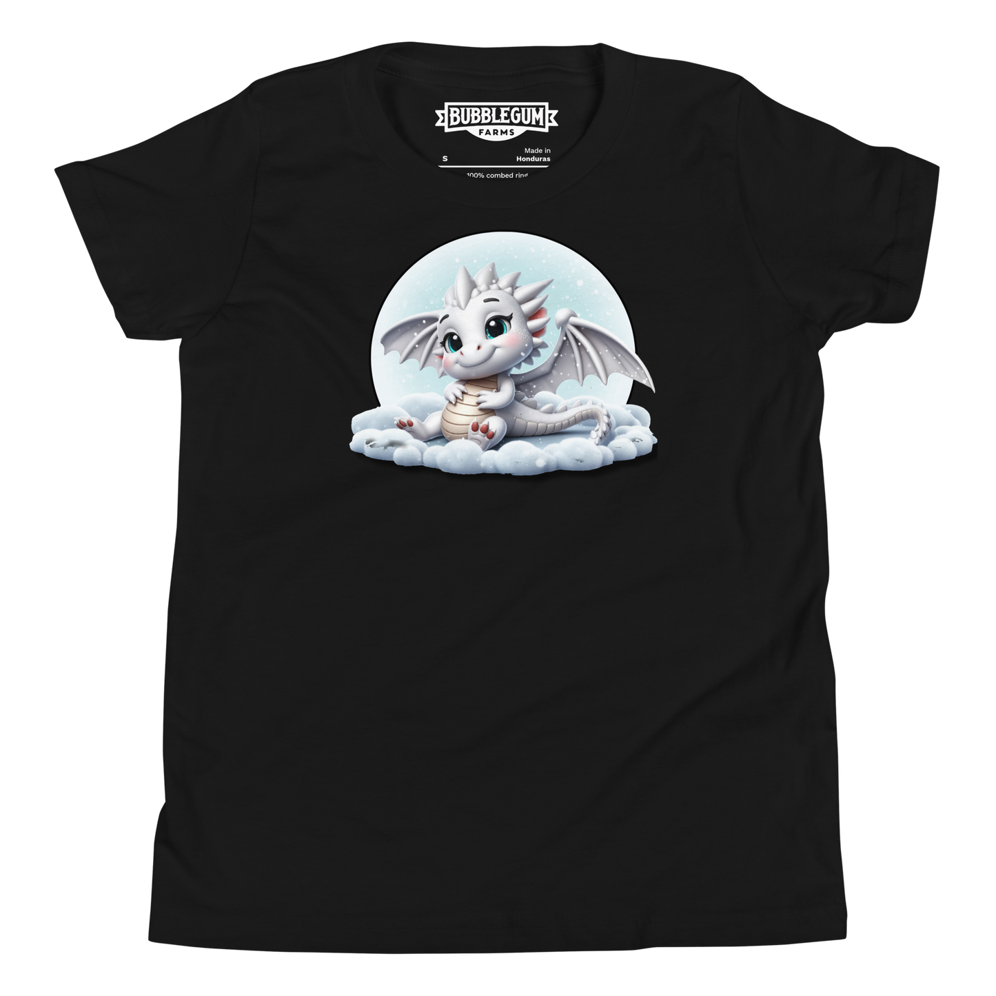 White Dragon in the Clouds - Youth Staple Tee