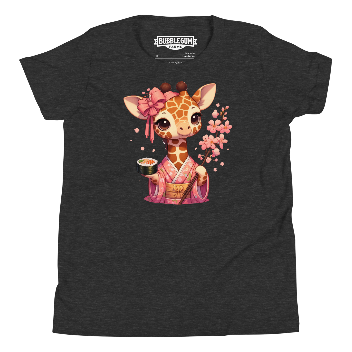 Geisha Giraffe - Holding Cherry Blossoms - Youth Staple Tee