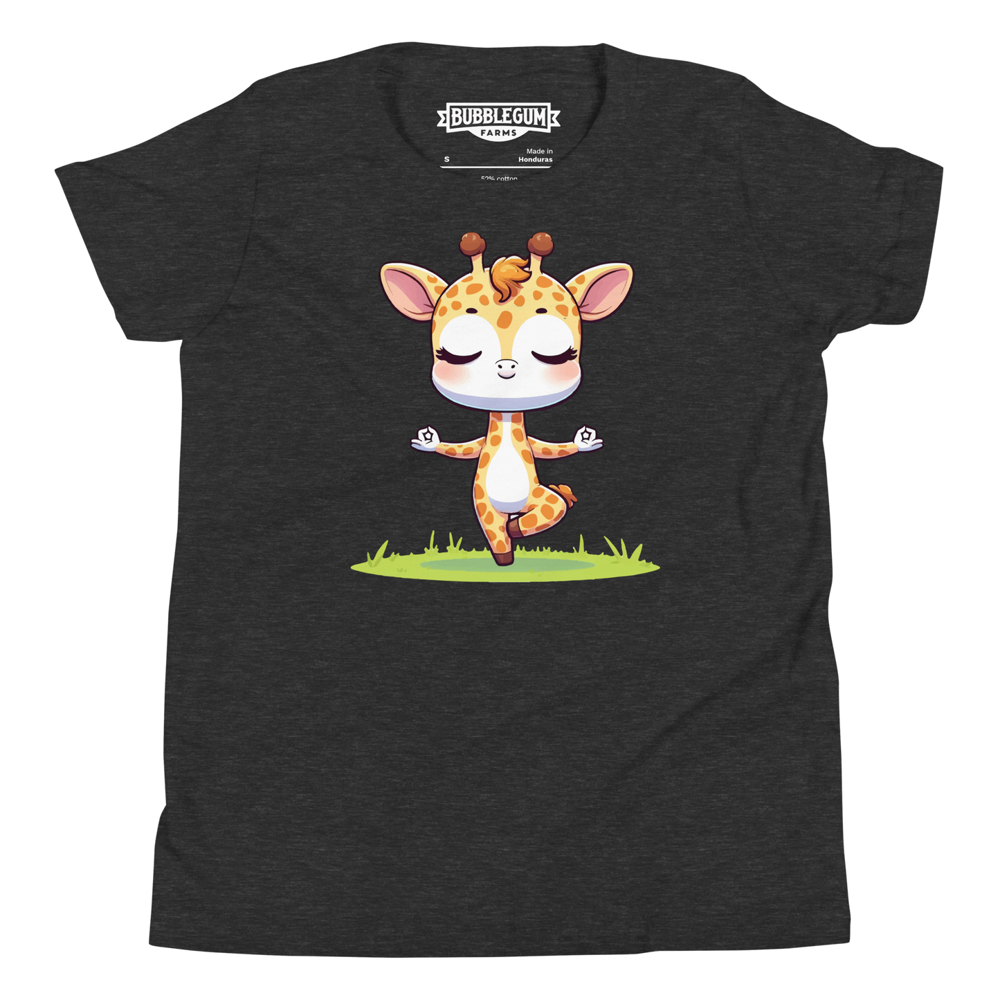 Giraffe doing Yoga - Youth Staple Tee