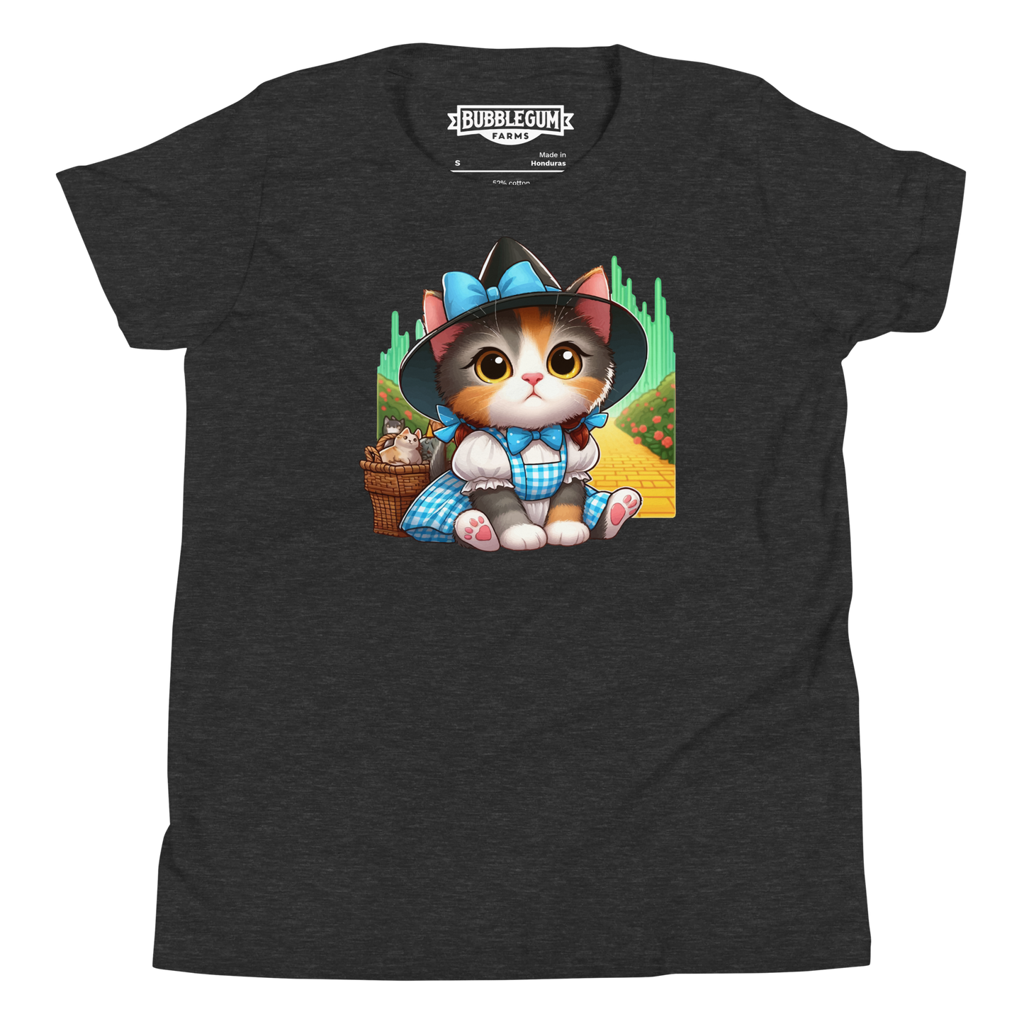 Kitten on a Yellow Brick Road - Youth Staple Tee