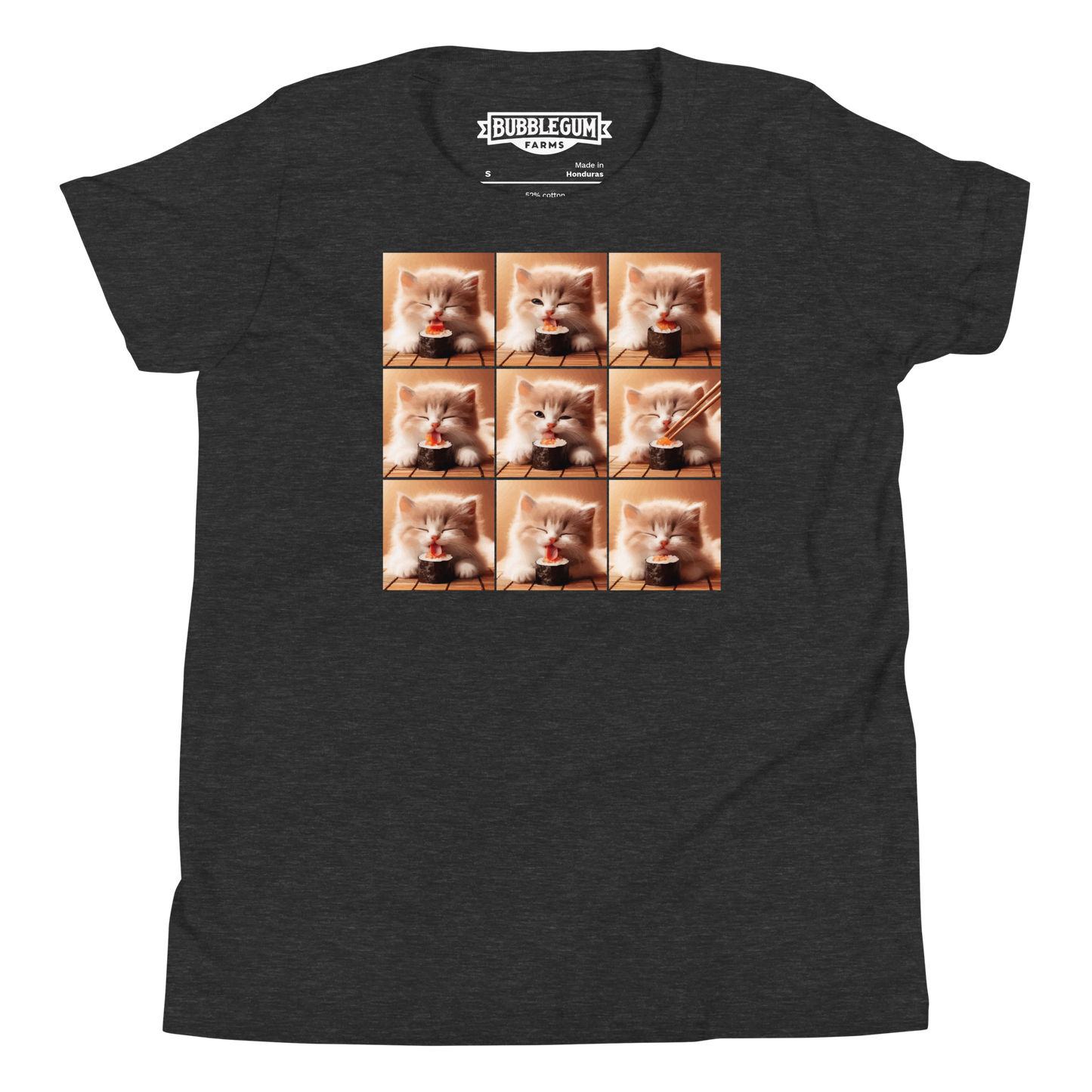 Kittens Eating Sushi Collage - Youth Staple Tee