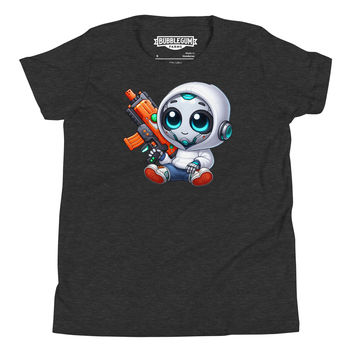 White Robot with Foam Dart Blaster - Youth Staple Tee