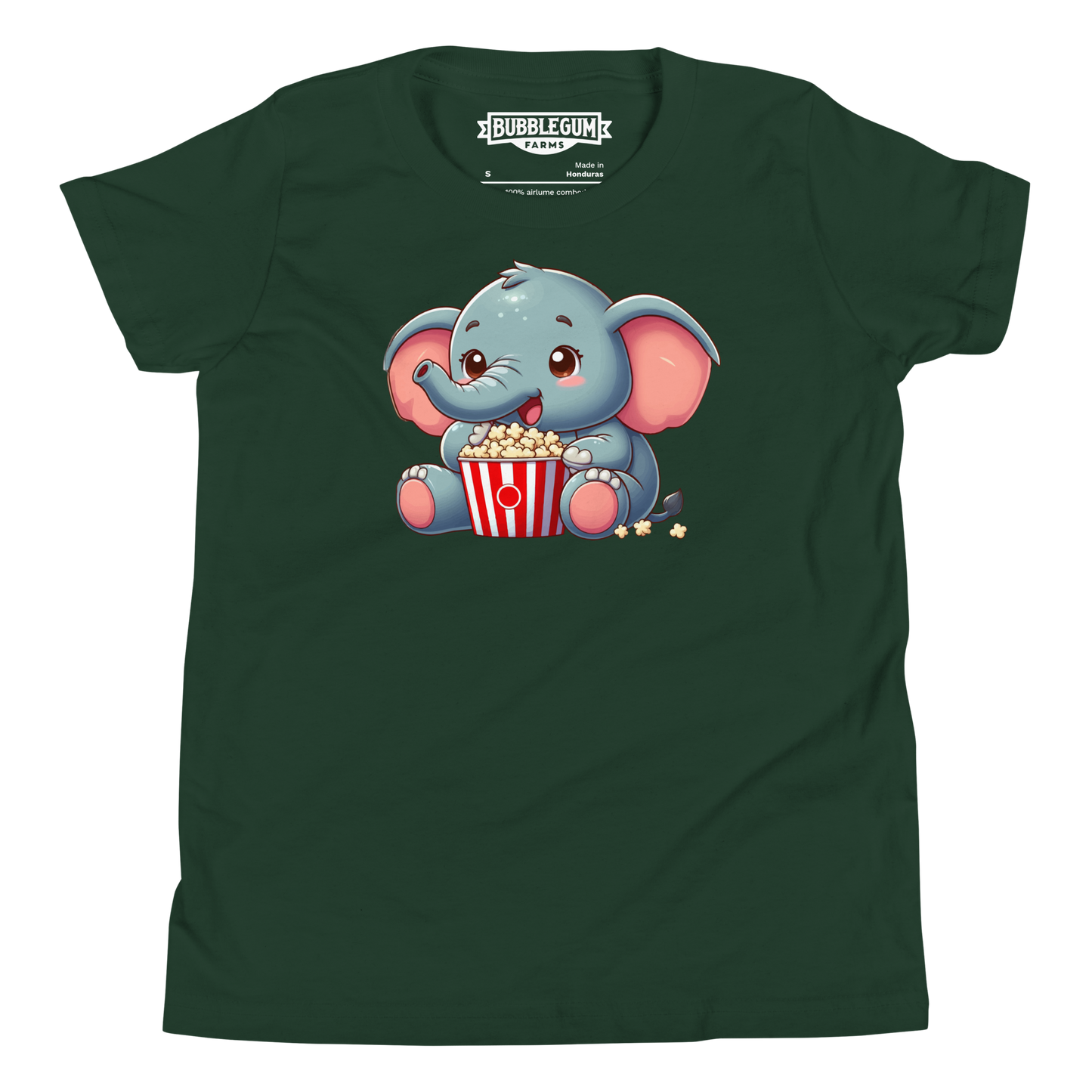 Baby Elephant - Eating Popcorn - Youth Staple Tee