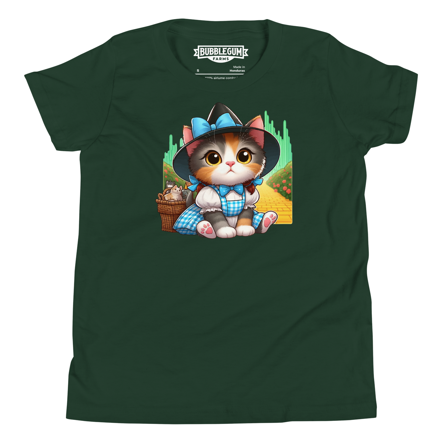 Kitten on a Yellow Brick Road - Youth Staple Tee