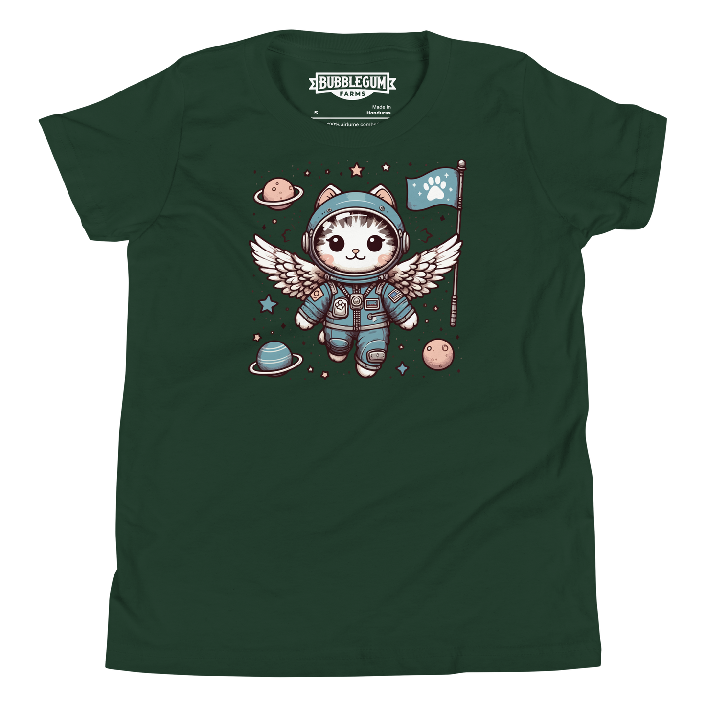 Space Kitten with Wings - Youth Staple Tee