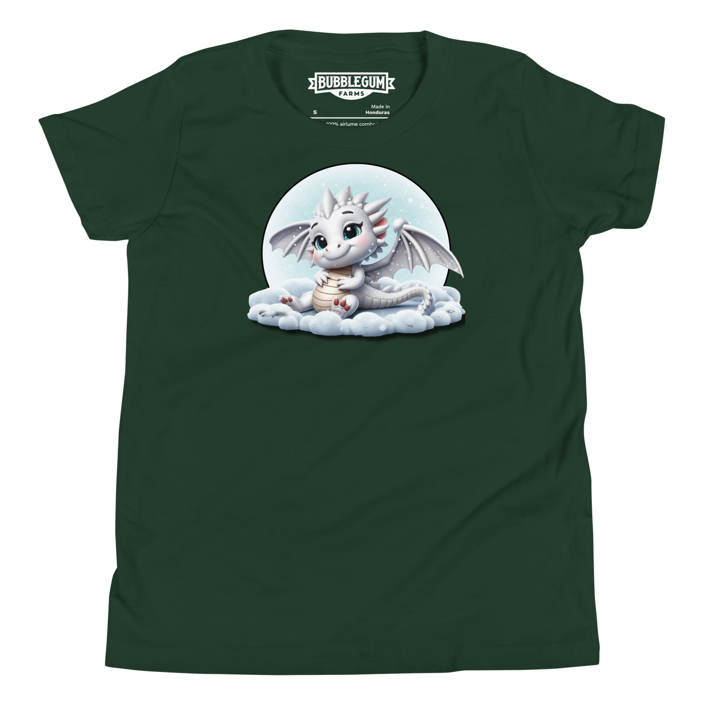 White Dragon in the Clouds - Youth Staple Tee
