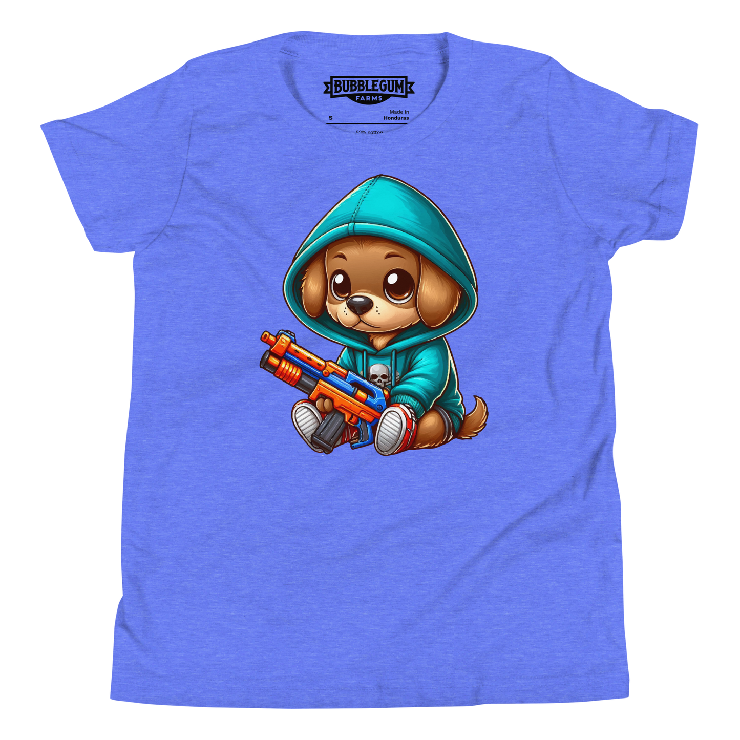 Brown Puppy with Foam Dart Blaster - Youth Staple Tee