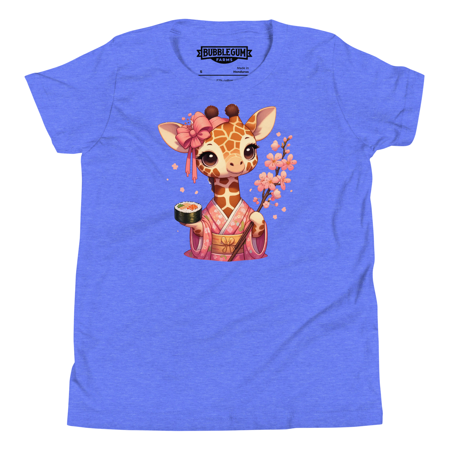 Geisha Giraffe - Holding Cherry Blossoms - Youth Staple Tee