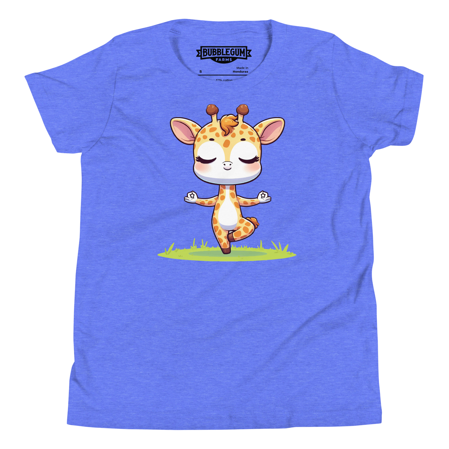 Giraffe doing Yoga - Youth Staple Tee