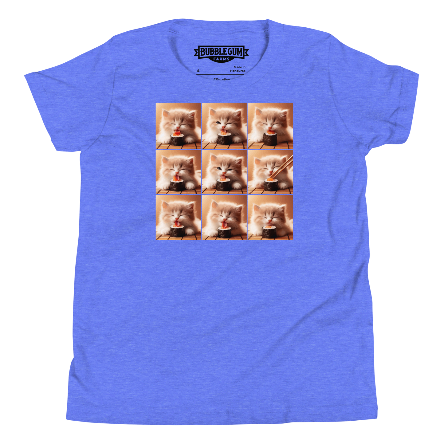 Kittens Eating Sushi Collage - Youth Staple Tee