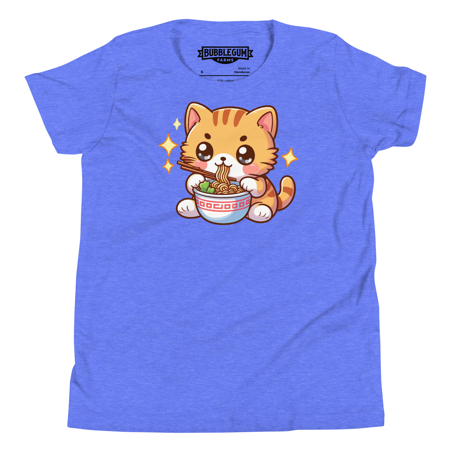 Orange Kitten - Eating Ramen - Youth Staple Tee