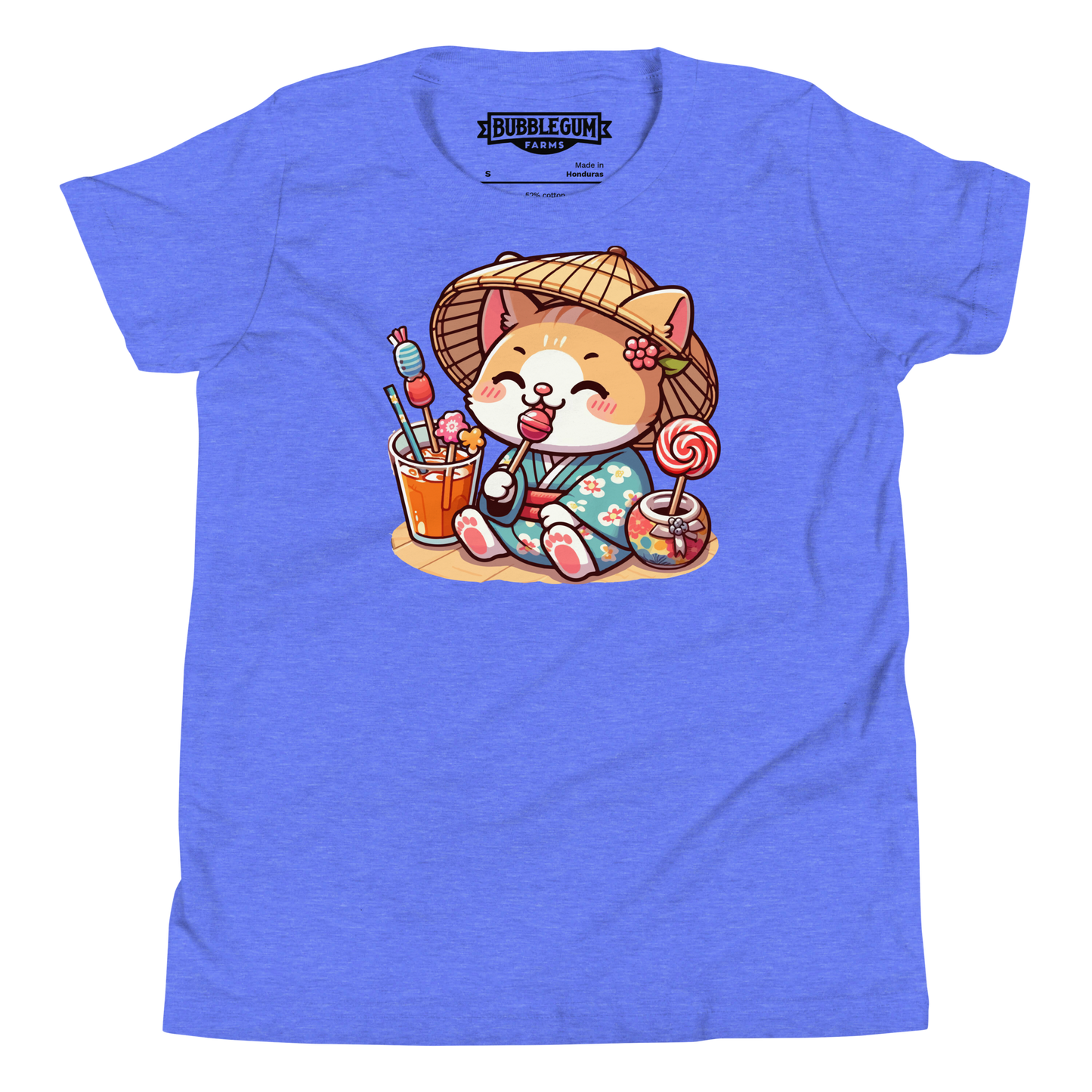 Orange Kitten in a Kimono - Youth Staple Tee