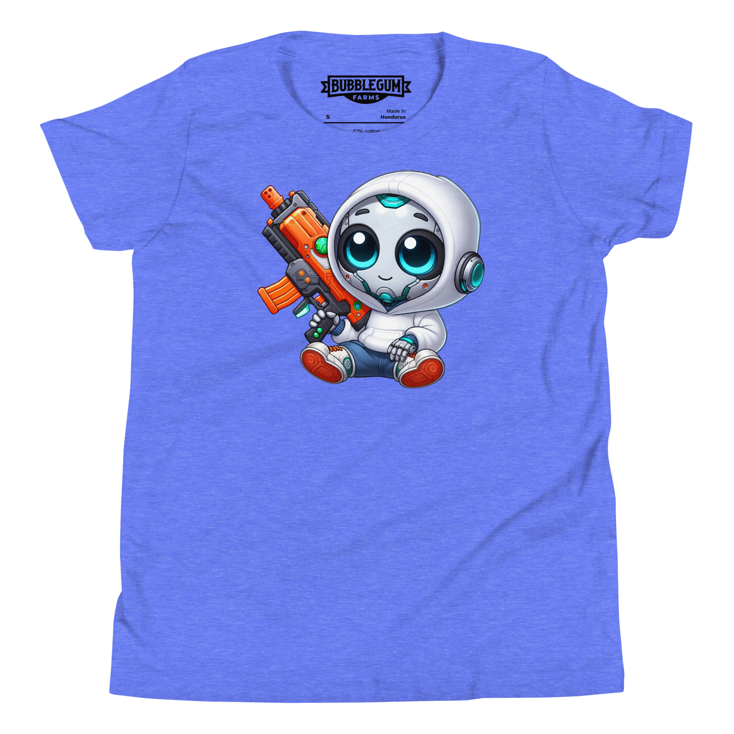 White Robot with Foam Dart Blaster - Youth Staple Tee